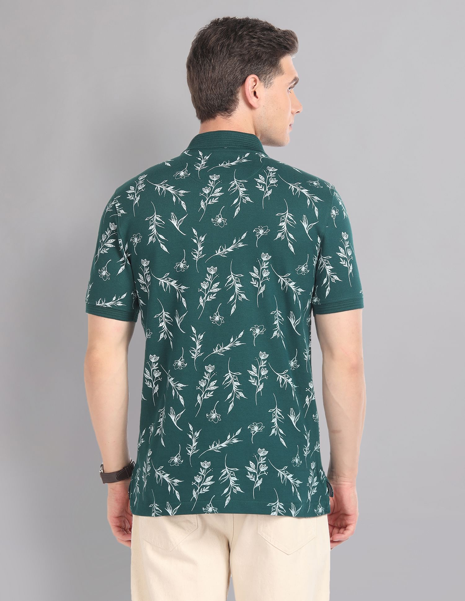 AD by Arvind Real Deal Tropical Print Polo Shirt