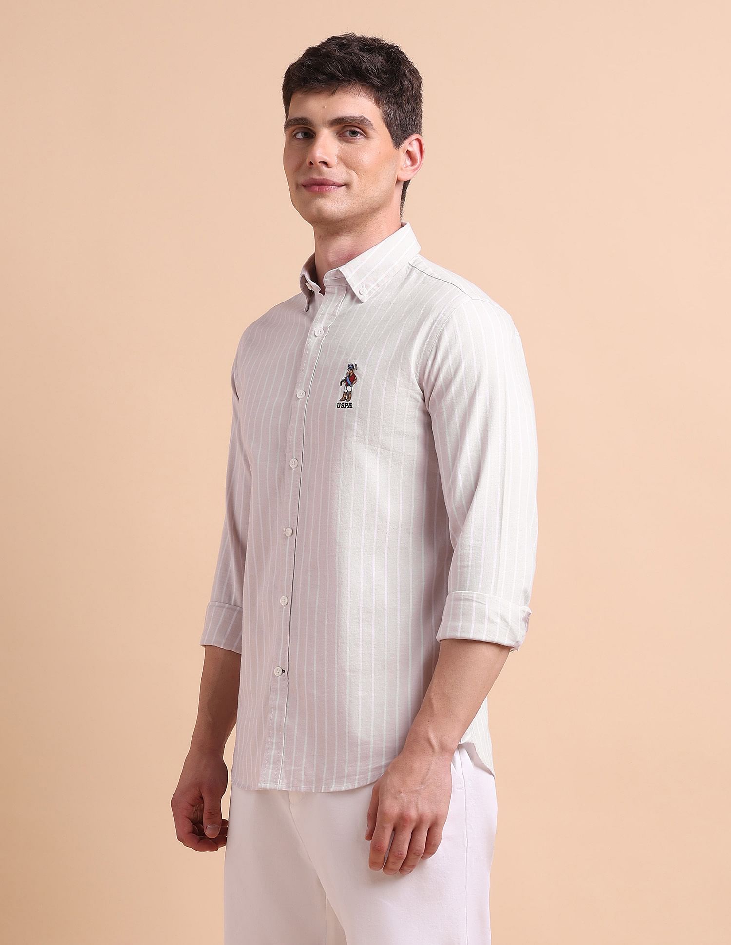 U.S. Polo Assn. Tailored Fit Vertical Striped Shirt