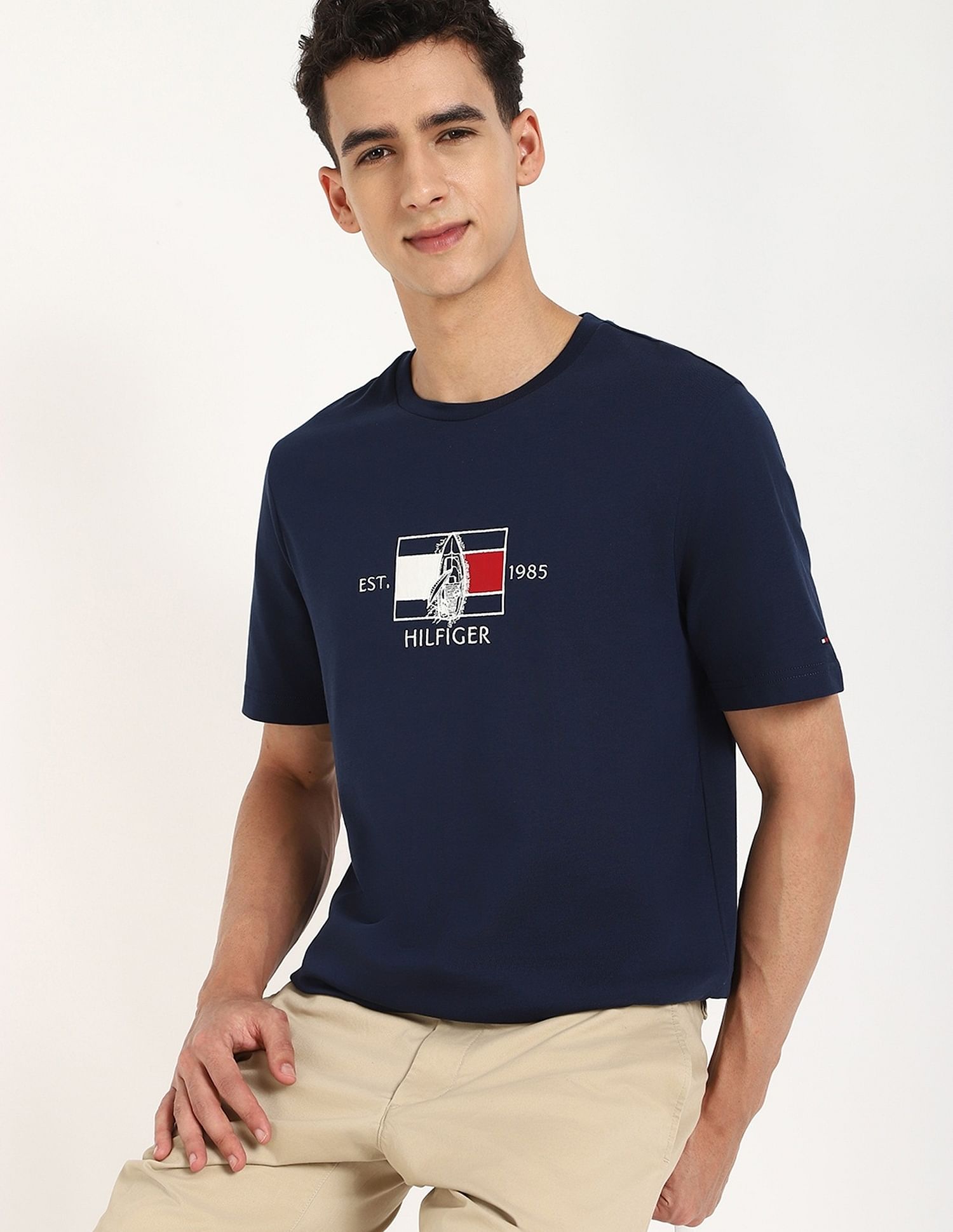 Tommy Hilfiger Embroidered Logo Regular-Fit Cotton T-Shirt