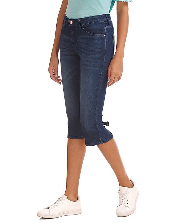 Buy Flying Machine Women Mid Rise Capri Jeans