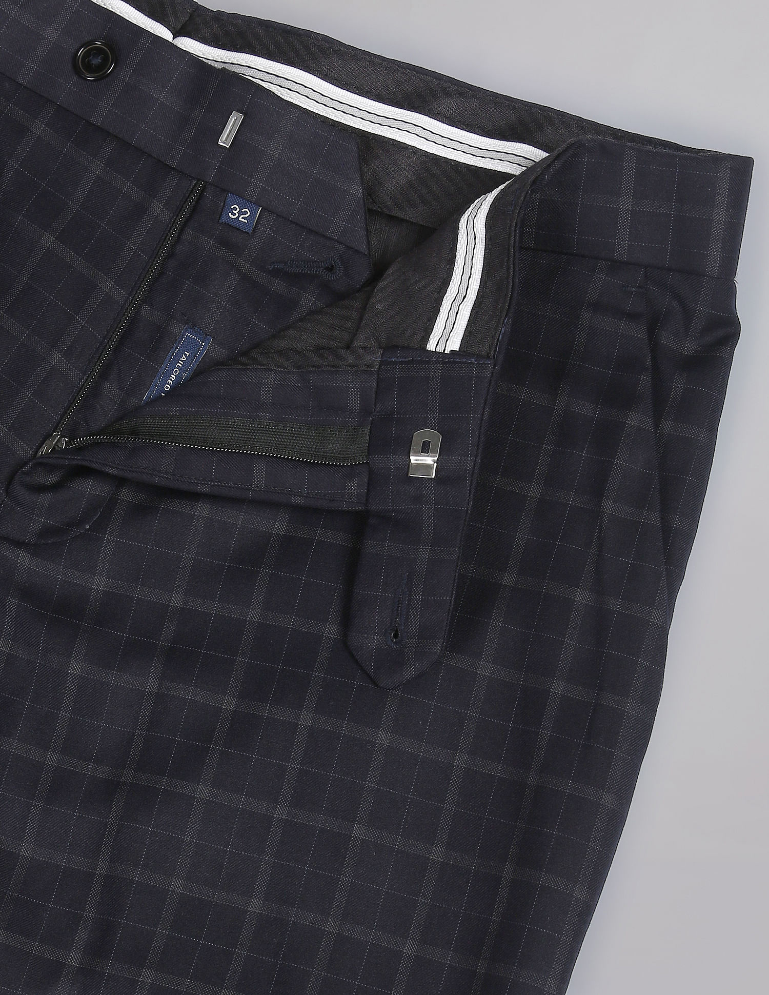 Limehaus | Black & White Jaspe Check Trousers | SuitDirect.co.uk