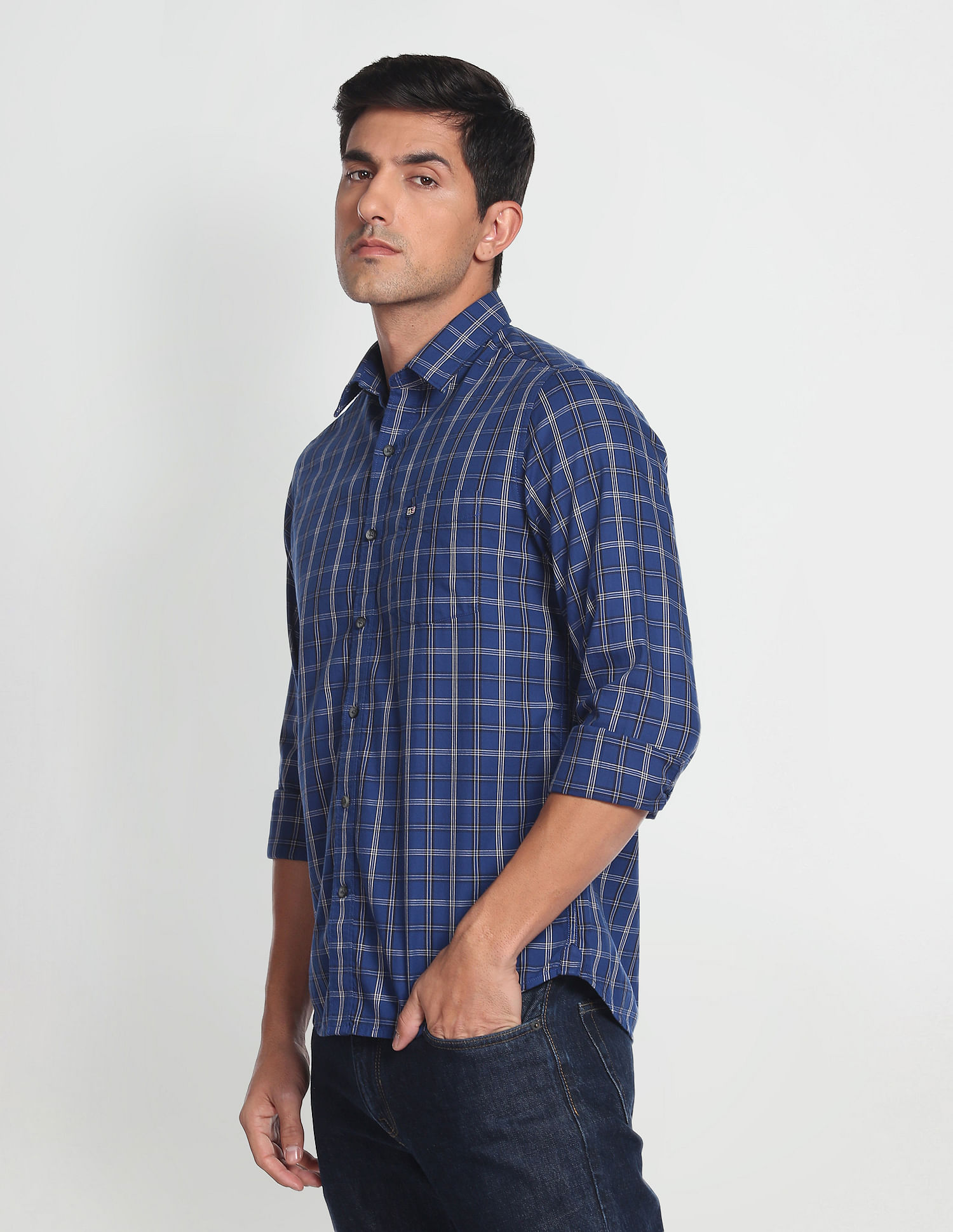 Arrow Sports Tartan Check Cotton Casual Shirt