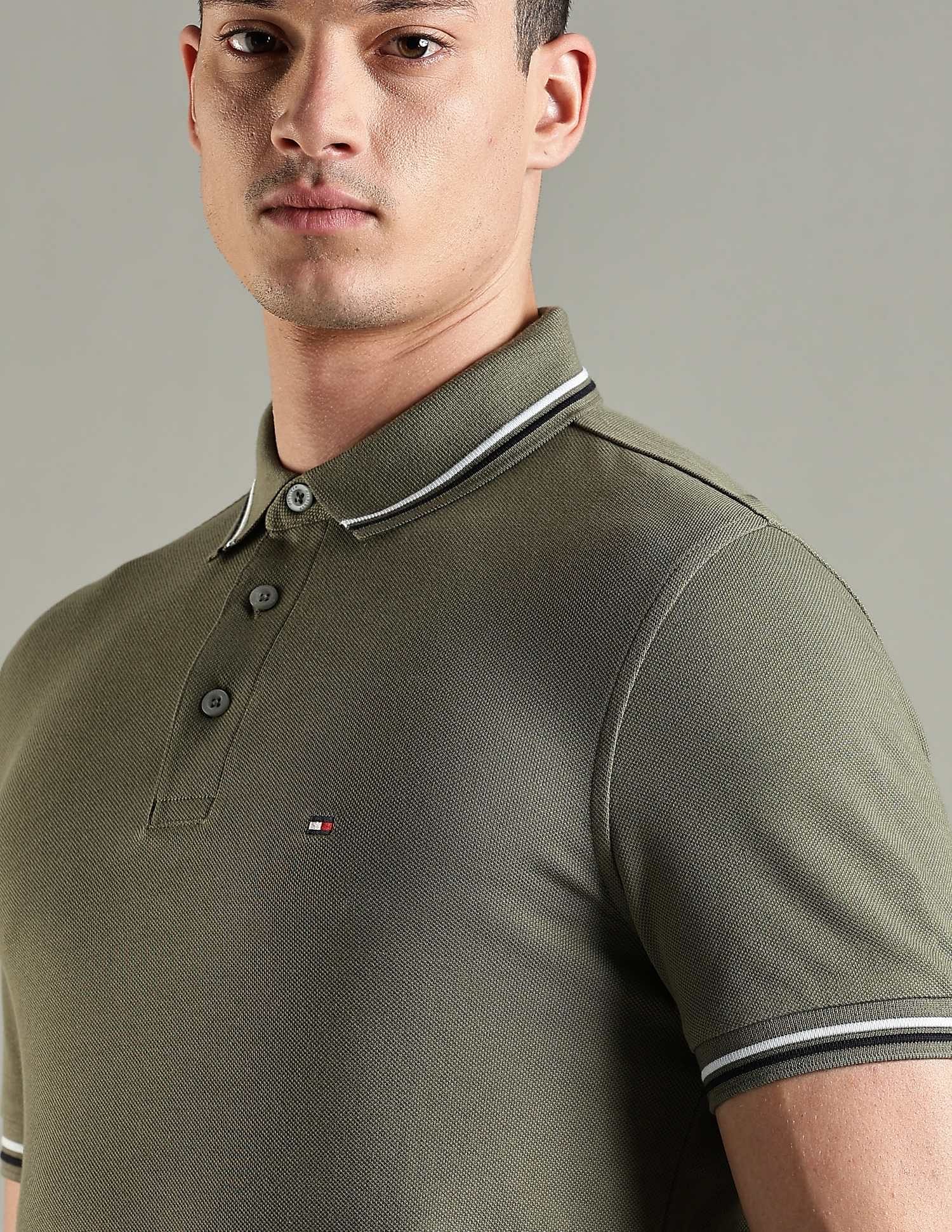 Tommy Hilfiger Kids Solid Slim Fit Cotton Polo T-Shirt