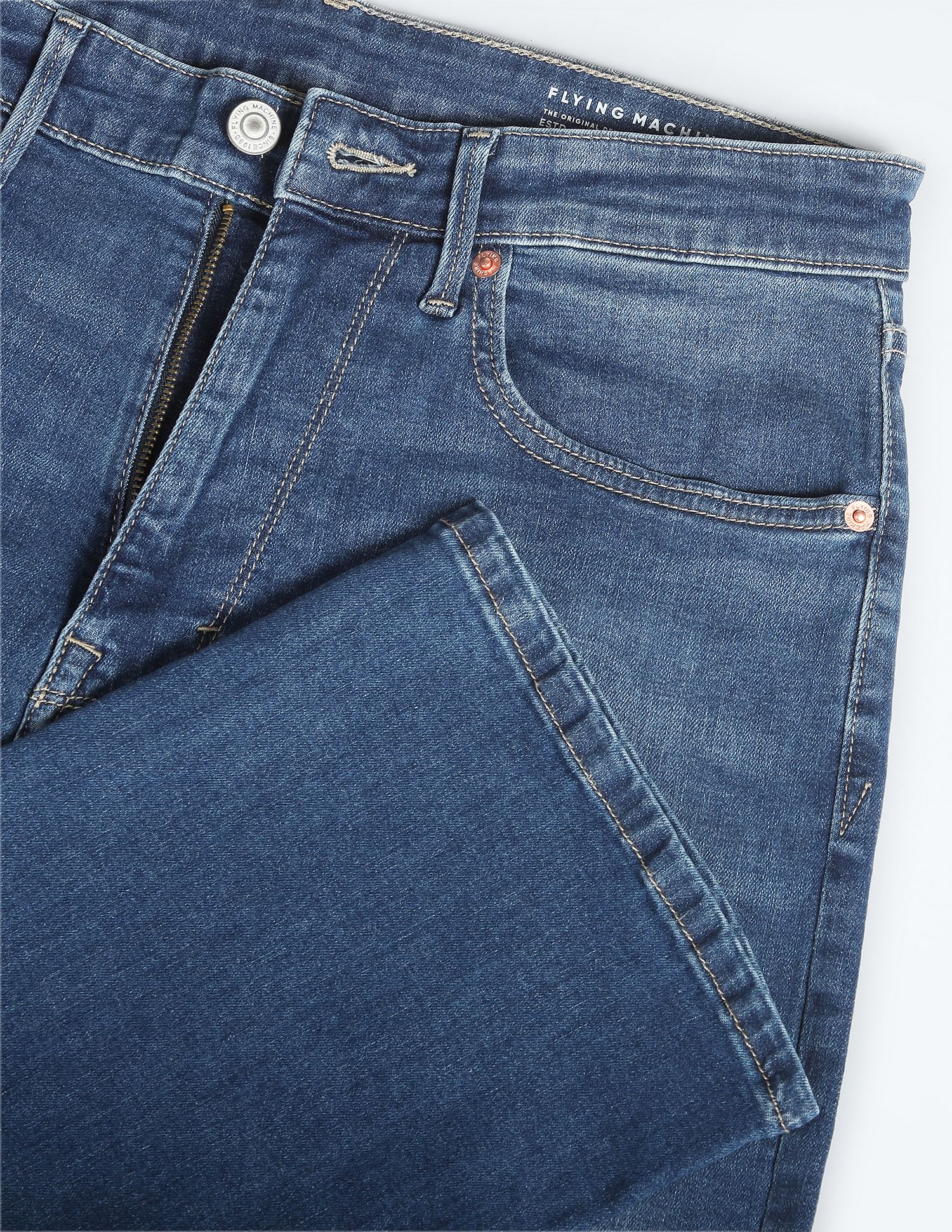 Flying Machine Bruce Relax Bootcut Fit Whiskered Jeans