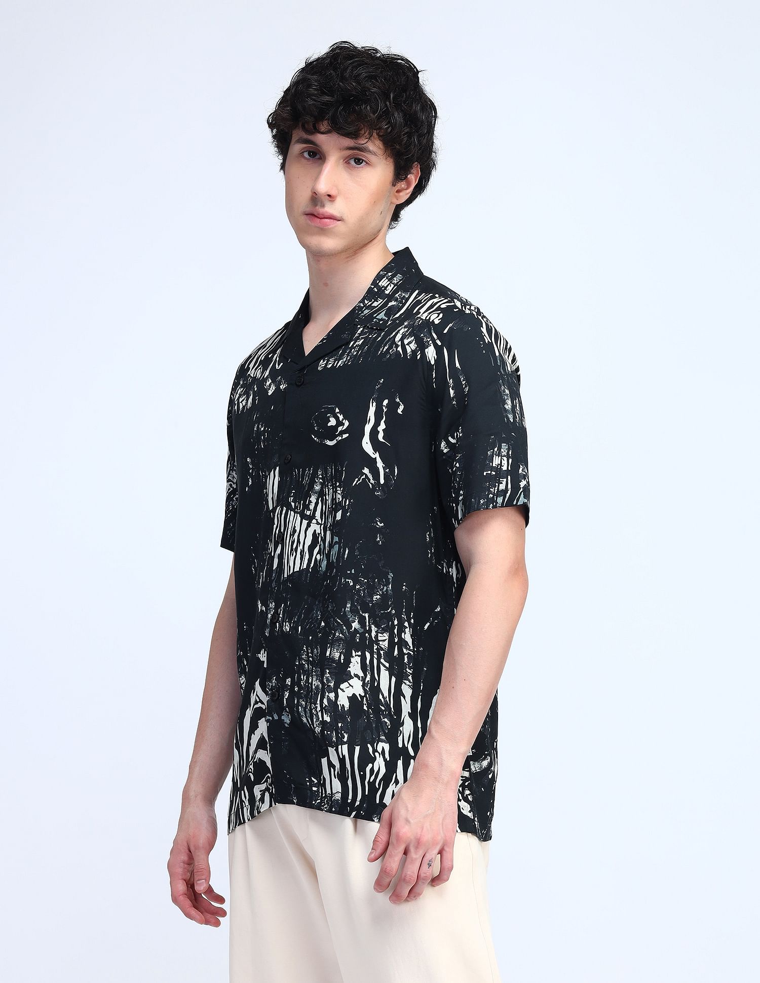 Flying Machine Printed Regular Fit Twill Shirt