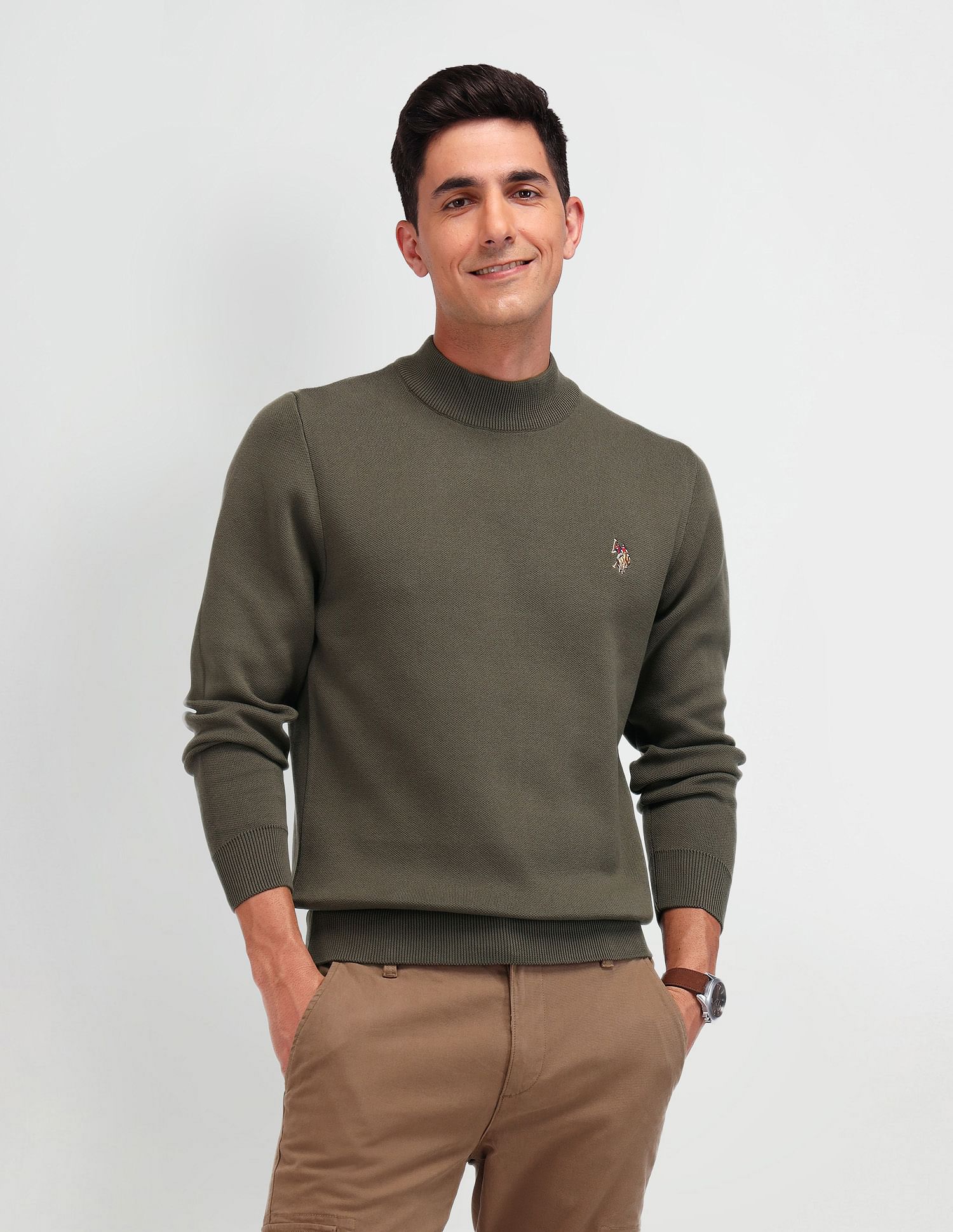 U.S. Polo Assn. Denim Co. Regular Fit Solid Sweater