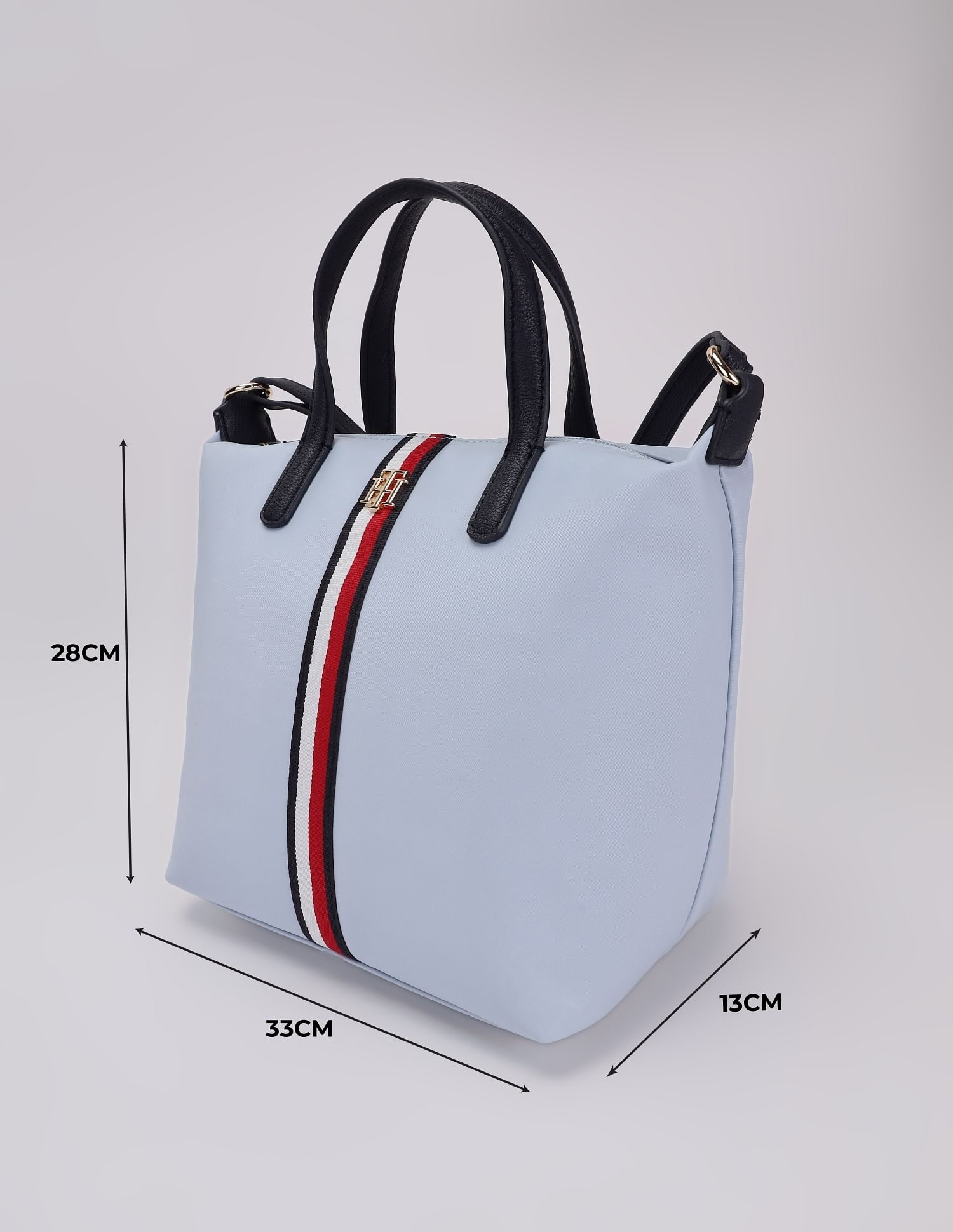 Tommy Hilfiger Solid Blue Nylon Handbag