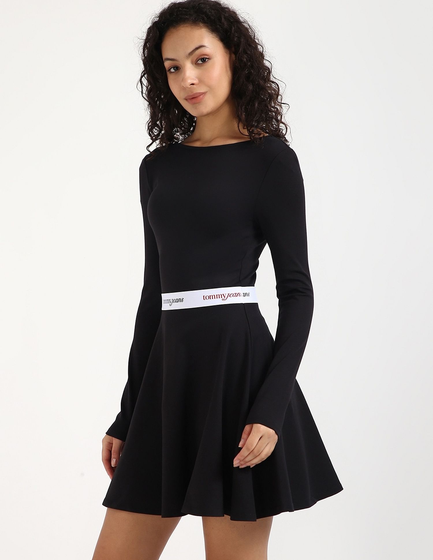 Tommy Hilfiger Cotton Boat Neck Skater Dress