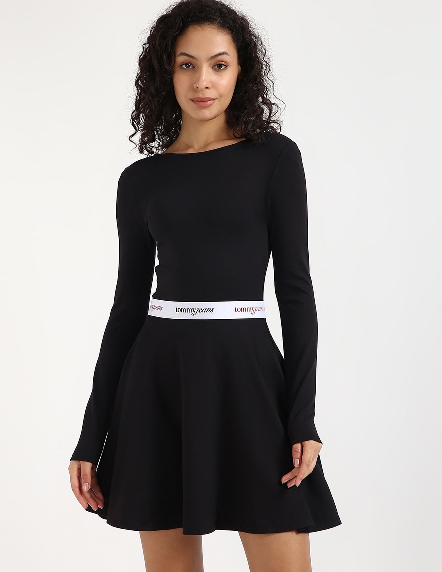 Tommy Hilfiger Cotton Boat Neck Skater Dress