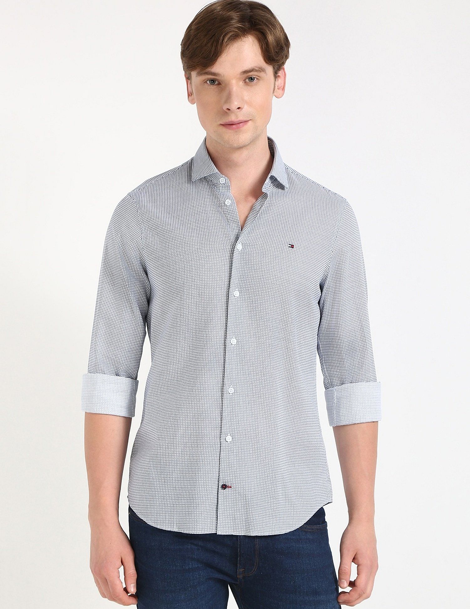 Tommy Hilfiger Printed Slim-Fit Twill Woven Shirt