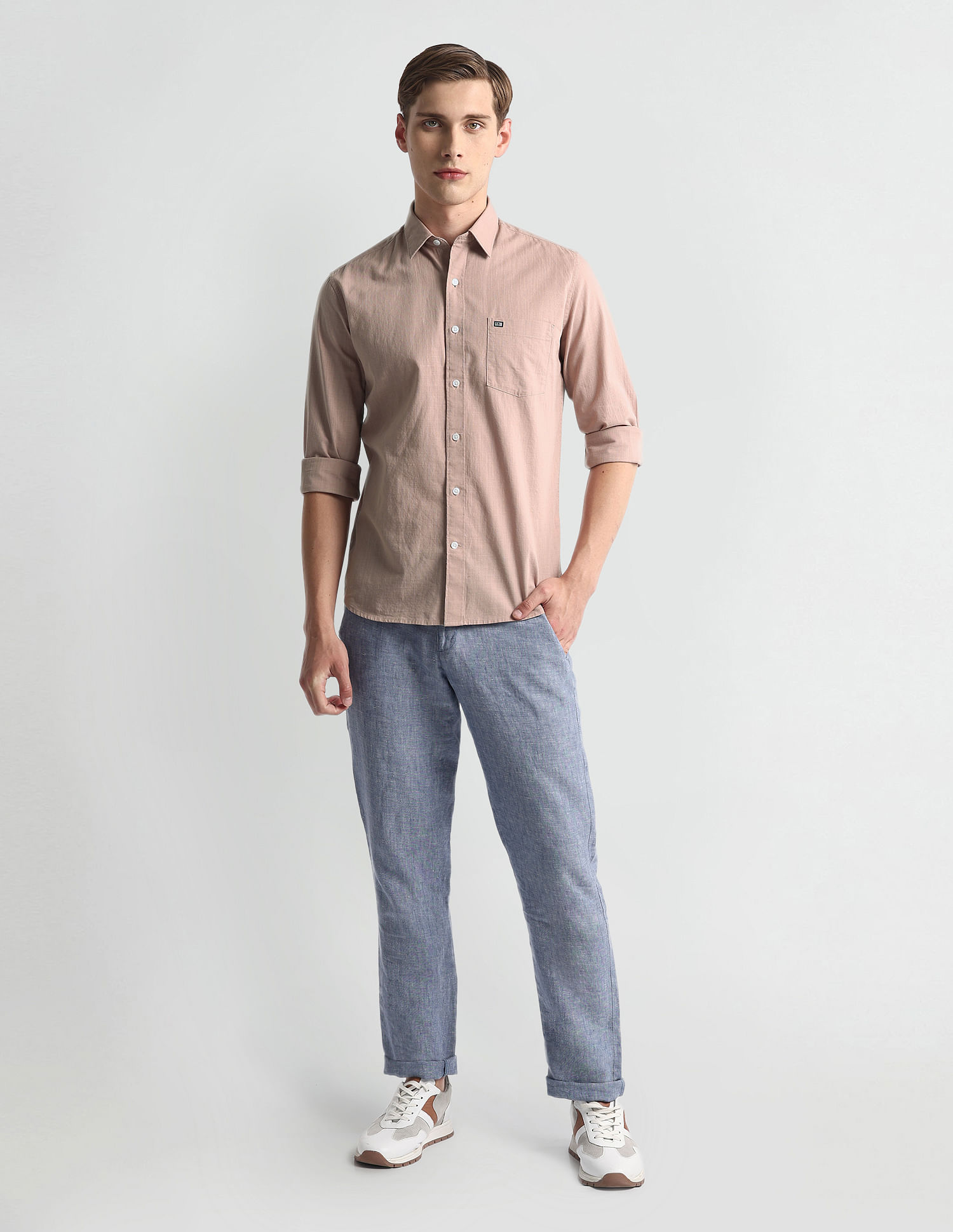 Arrow Sports Heathered Slim Fit Shirt