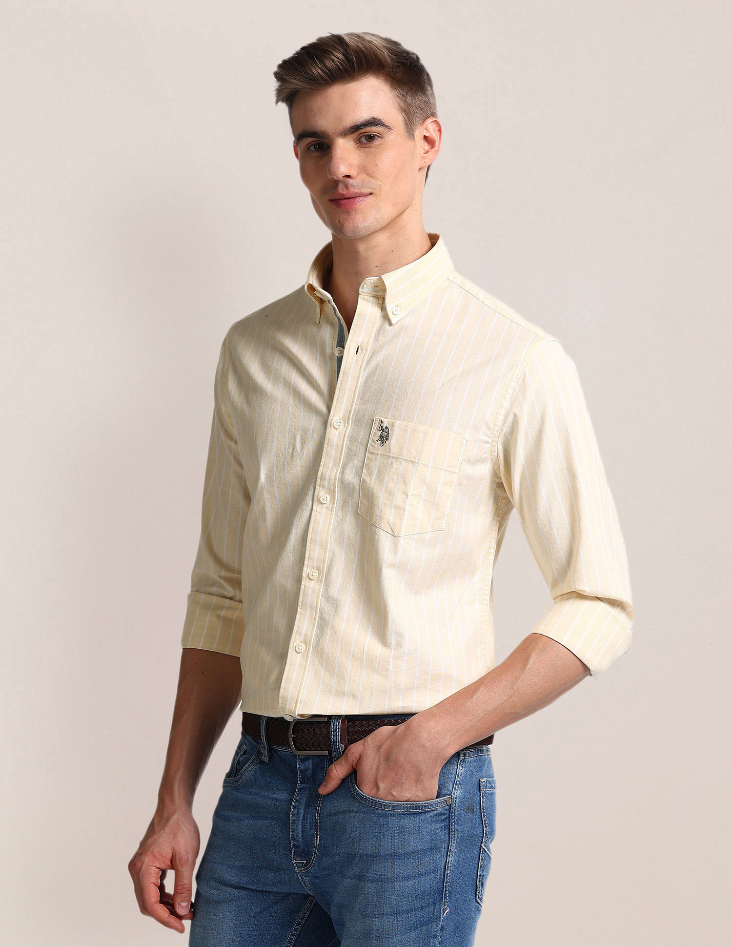 U.S. Polo Assn. Vertical Stripe Tailored Fit Shirt