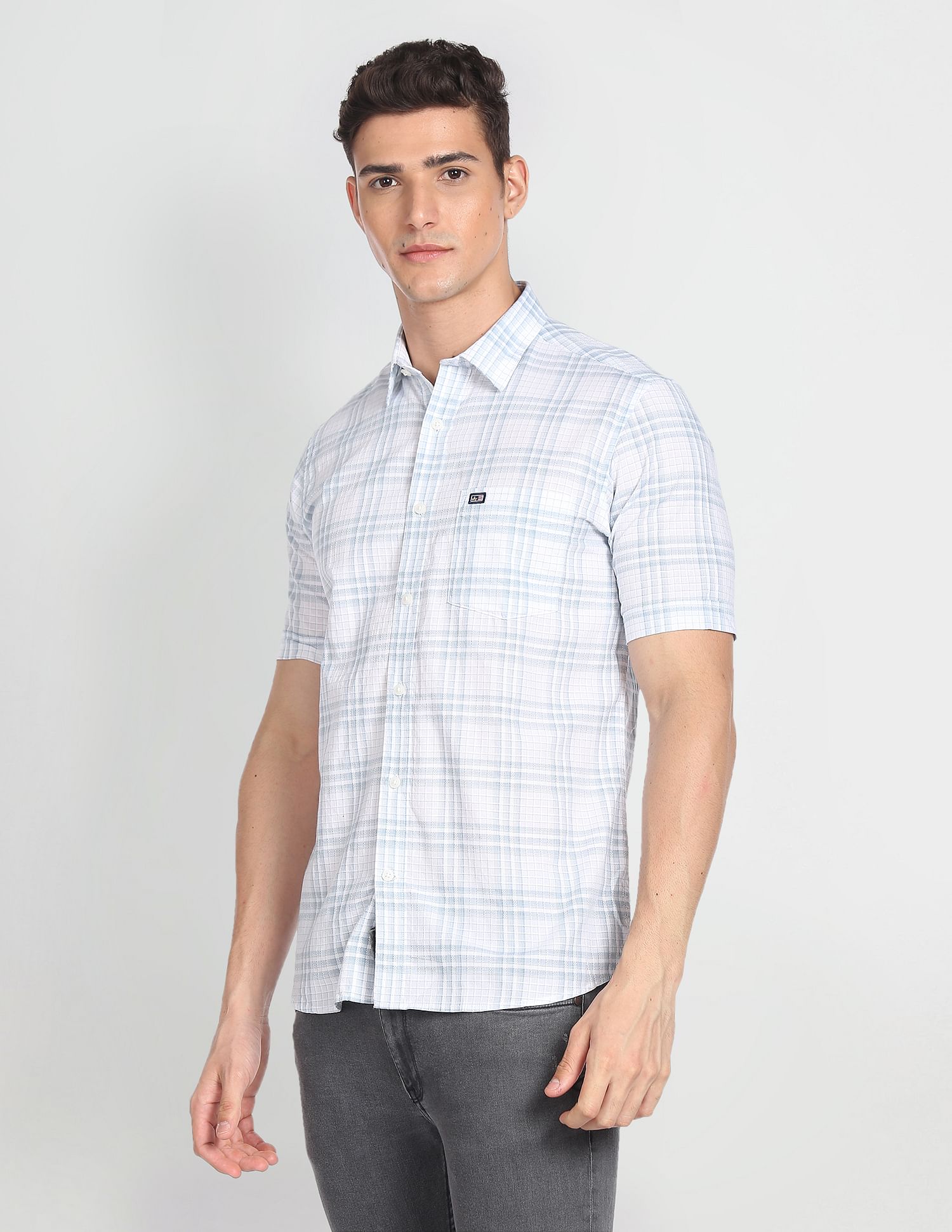 Arrow Sports Graph Check Manhattan Slim Fit Shirt