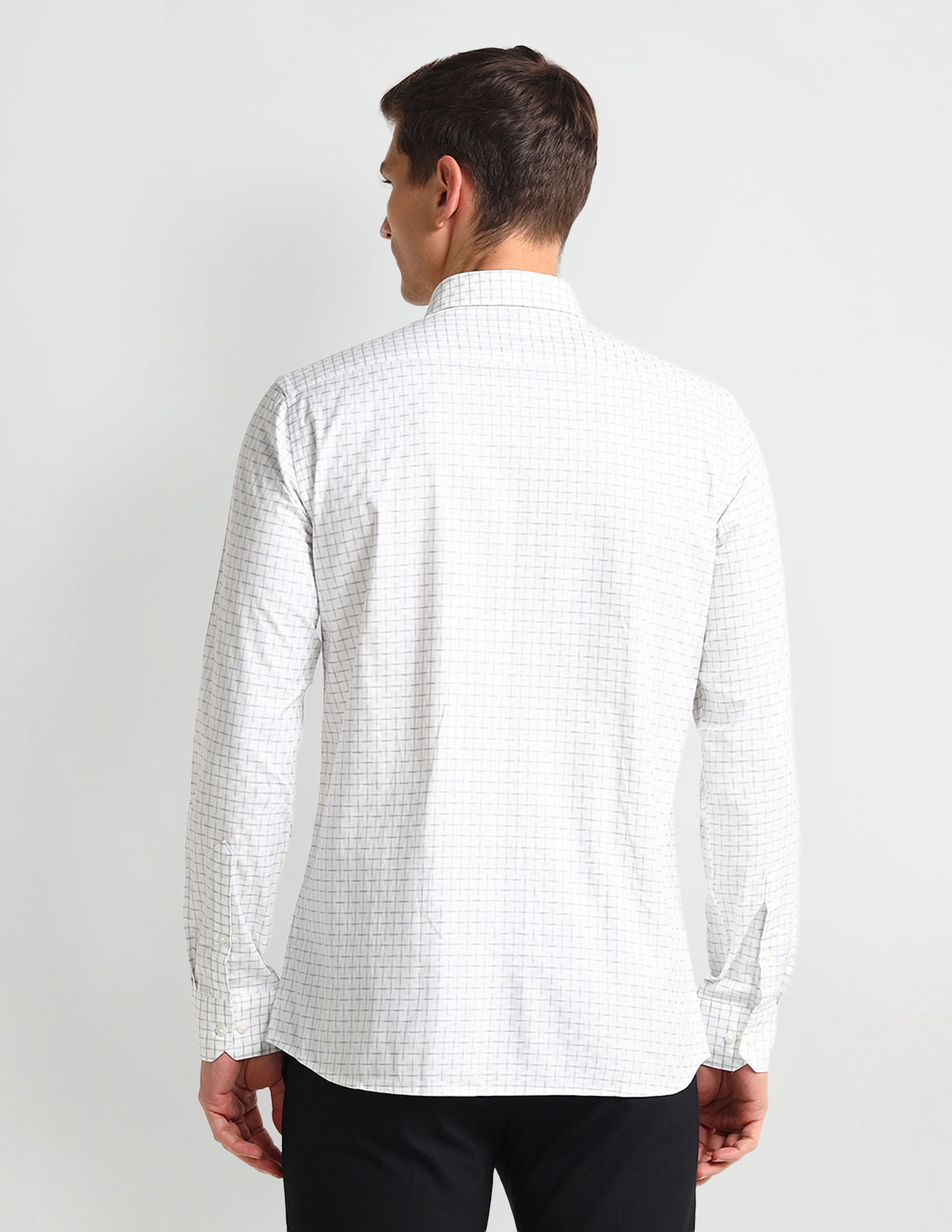 Arrow Manhattan Slim Windowpane Checked Shirt