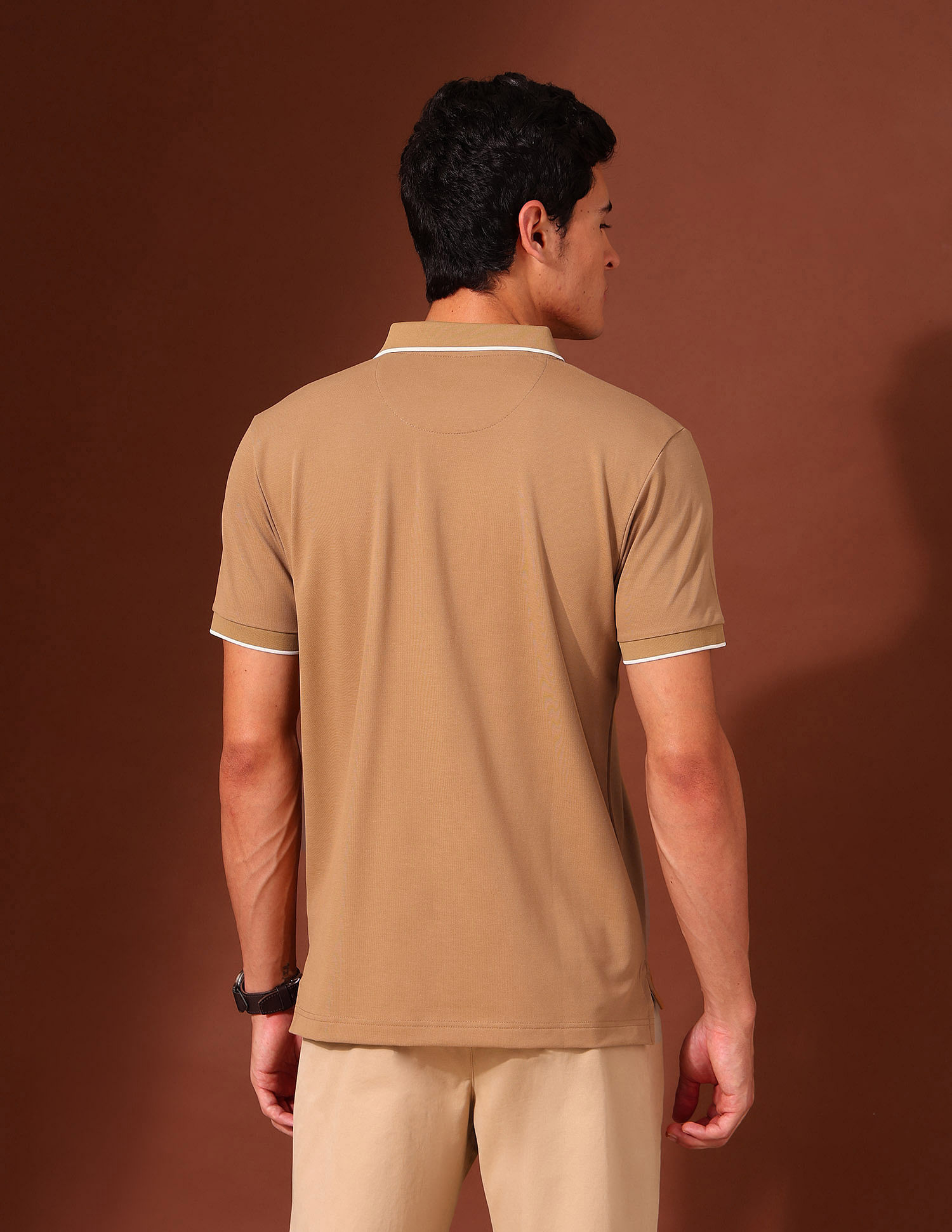 U.S. Polo Assn. Solid Slim Fit Varsity Polo Shirt
