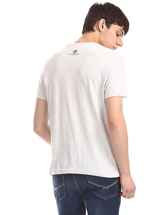 U.S. Polo Assn. Denim Co. Grey Crew Neck Distressed Print T-Shirt