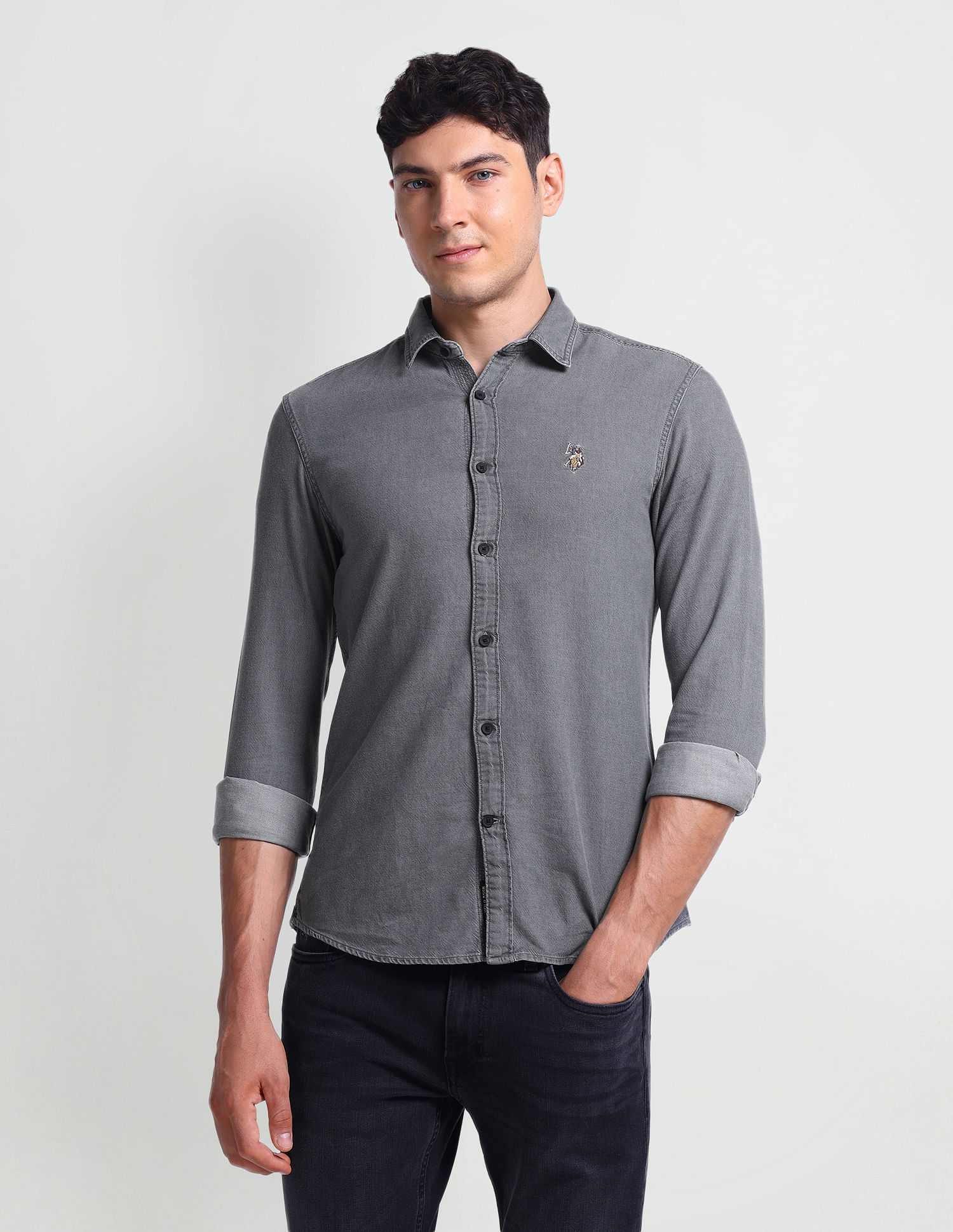 U.S. Polo Assn. Denim Co. Slim Cotton Chambray Shirt