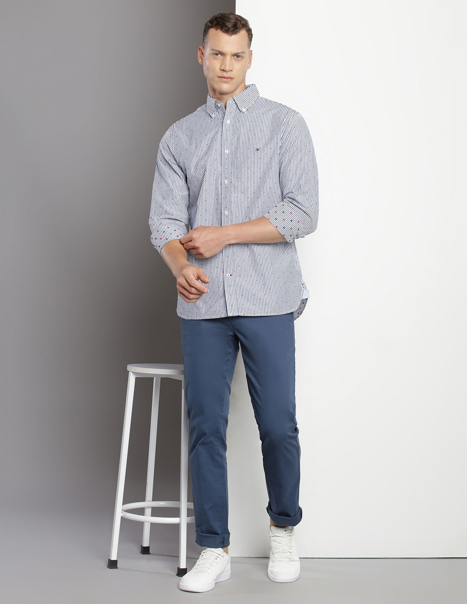 Tommy Hilfiger Cotton Stretch Solid Trousers