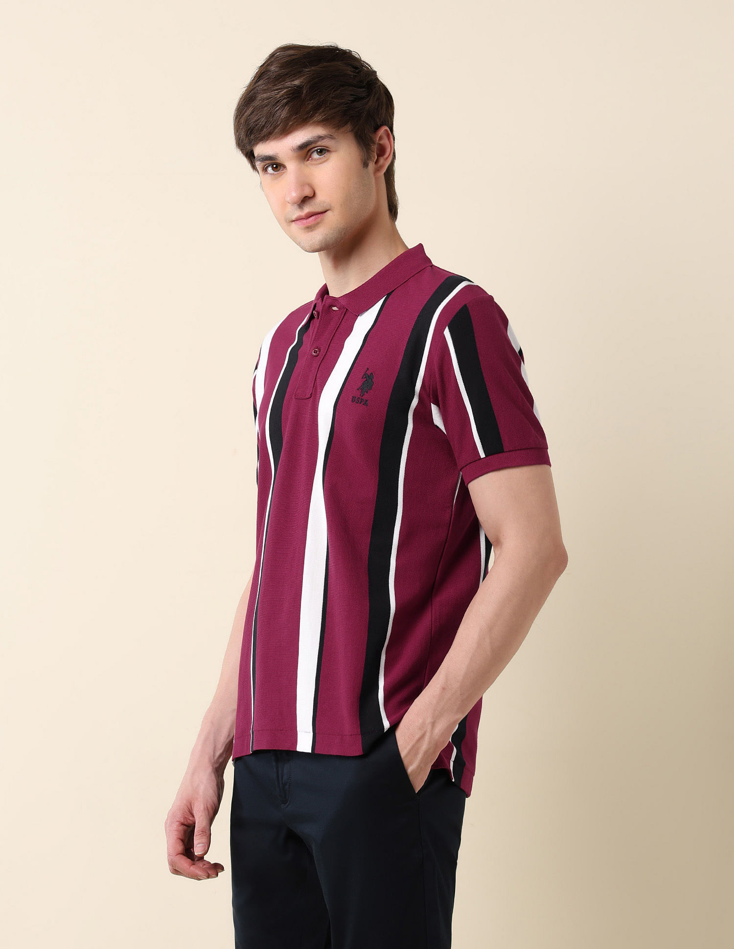 U.S. Polo Assn. Vertical Striped Classic Polo Shirt