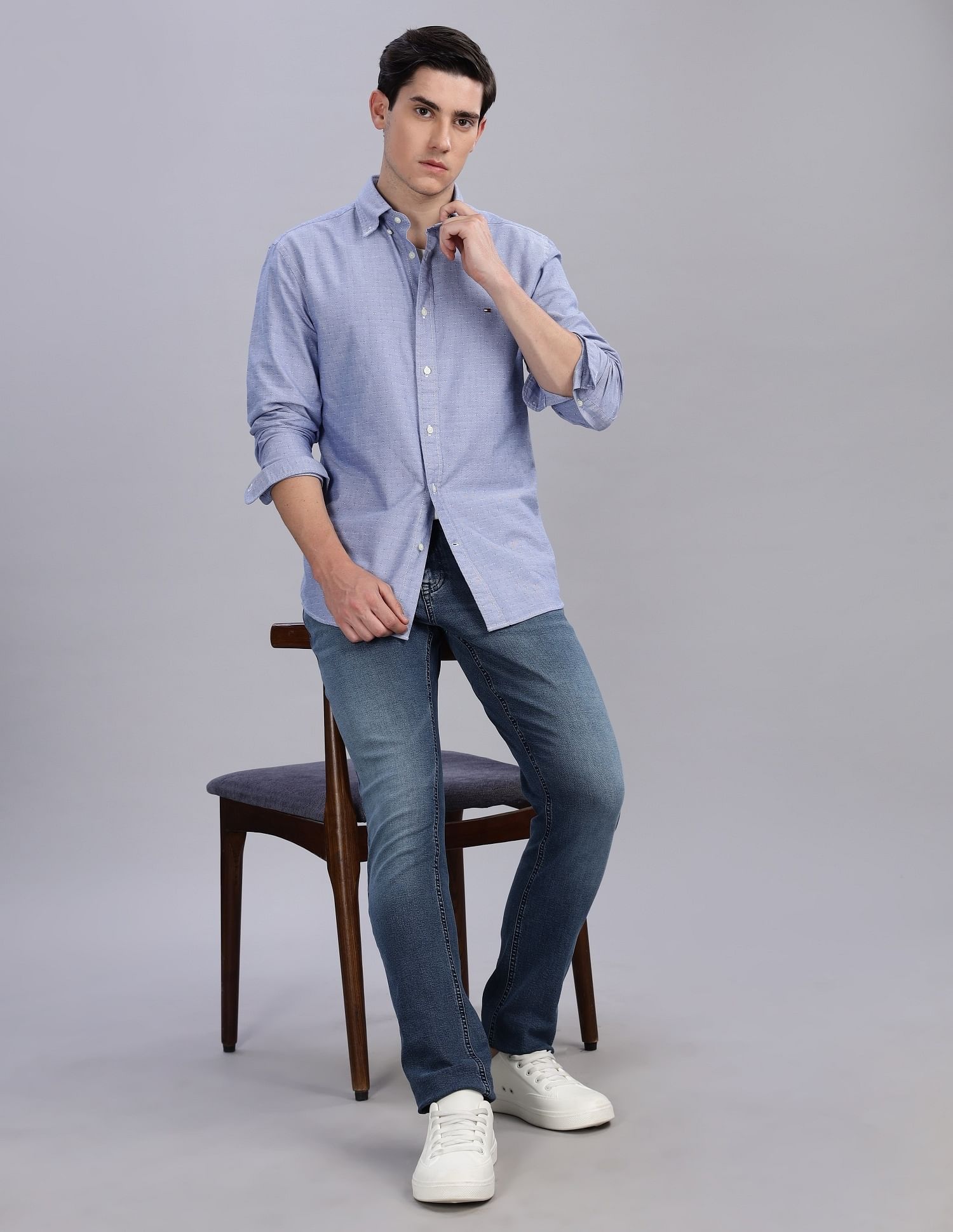 Tommy Hilfiger Textured Regular-Fit Oxford Woven Shirt