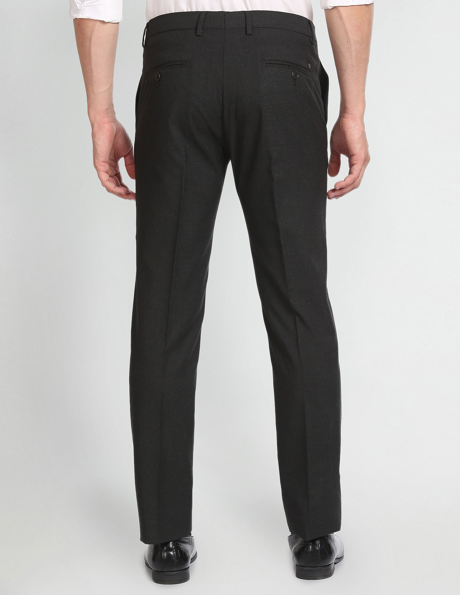 Arrow Heathered Hudson Tailored Regular Fit Trousers