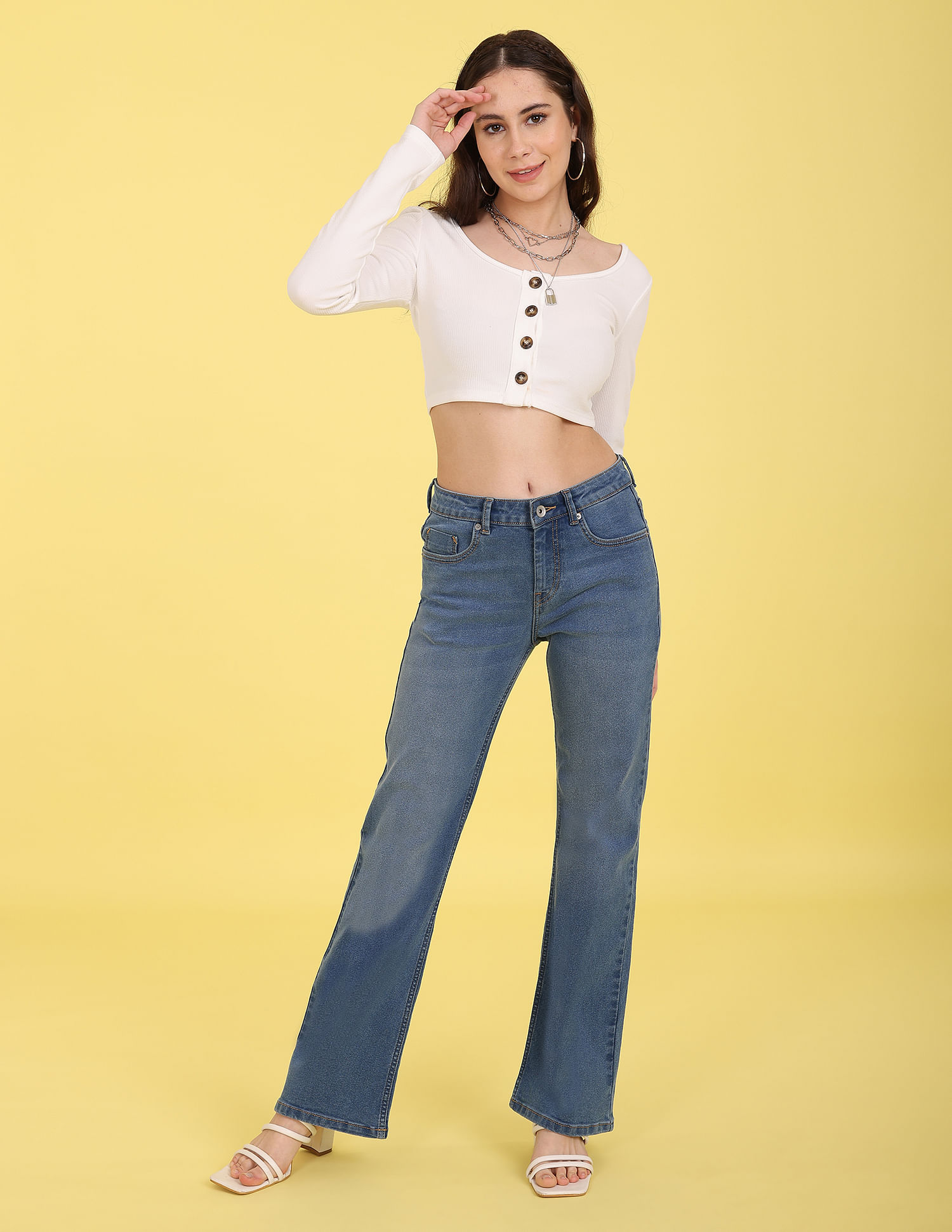 Buy Flying Machine Women Mid Rise Stretchy Bootcut Jeans - NNNOW.com