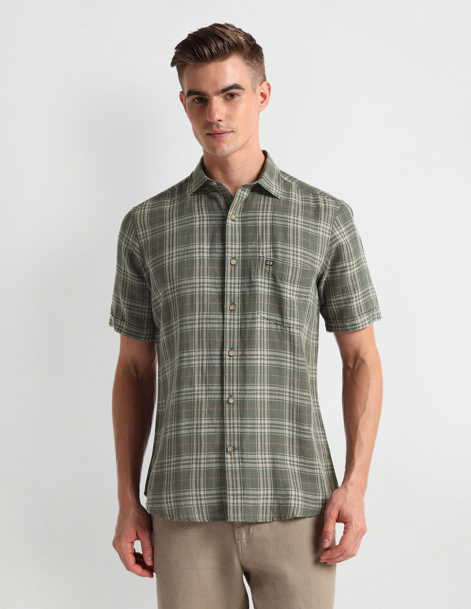 Arrow Sports Short Sleeve Tartan Check Shirt