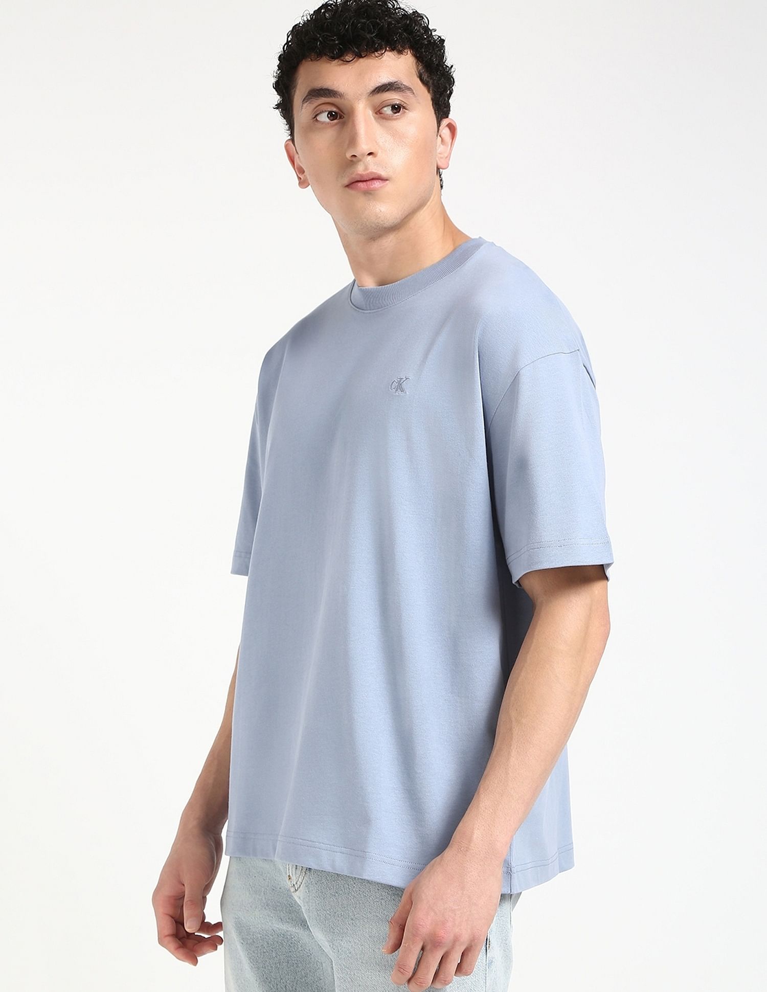 Calvin Klein Jeans Logo Oversized-Fit Cotton T Shirt