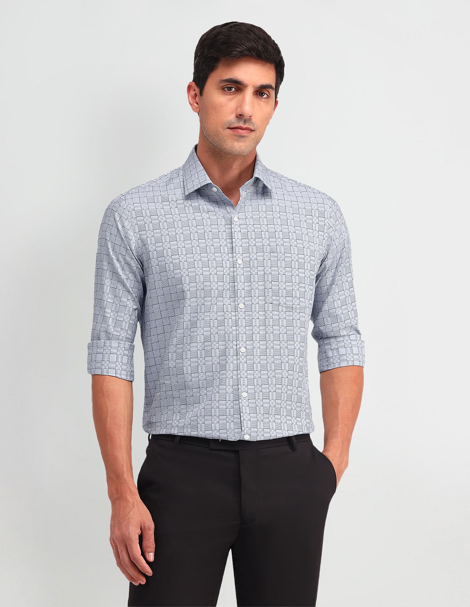 Arrow Manhattan Slim Fit Checked Shirt