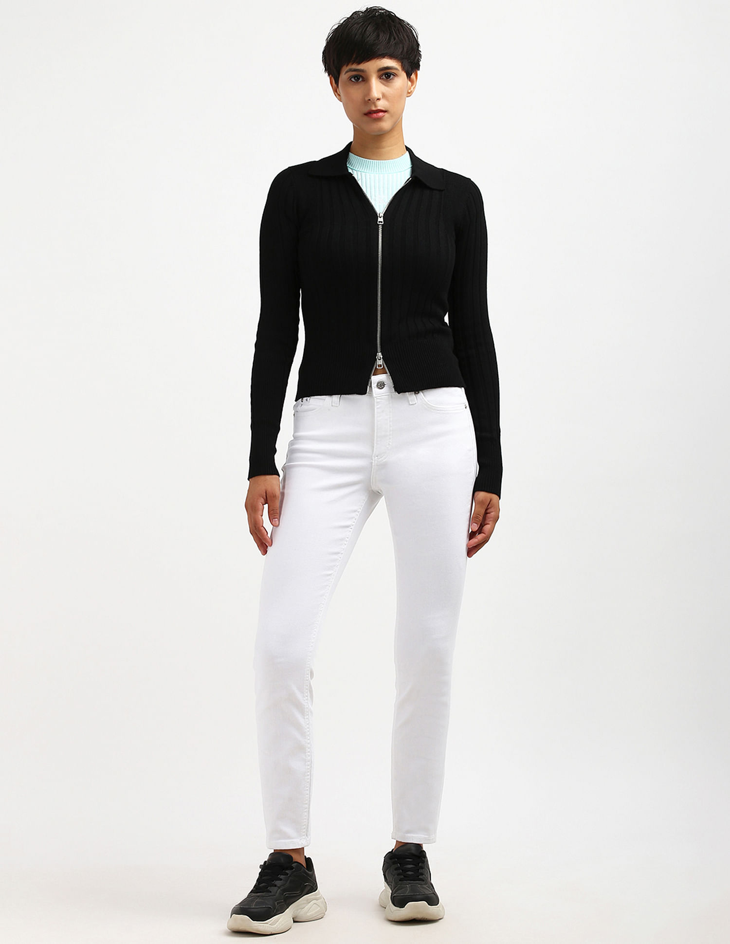 Buy Calvin Klein Polo Neck Zip Up Sweater - NNNOW.com