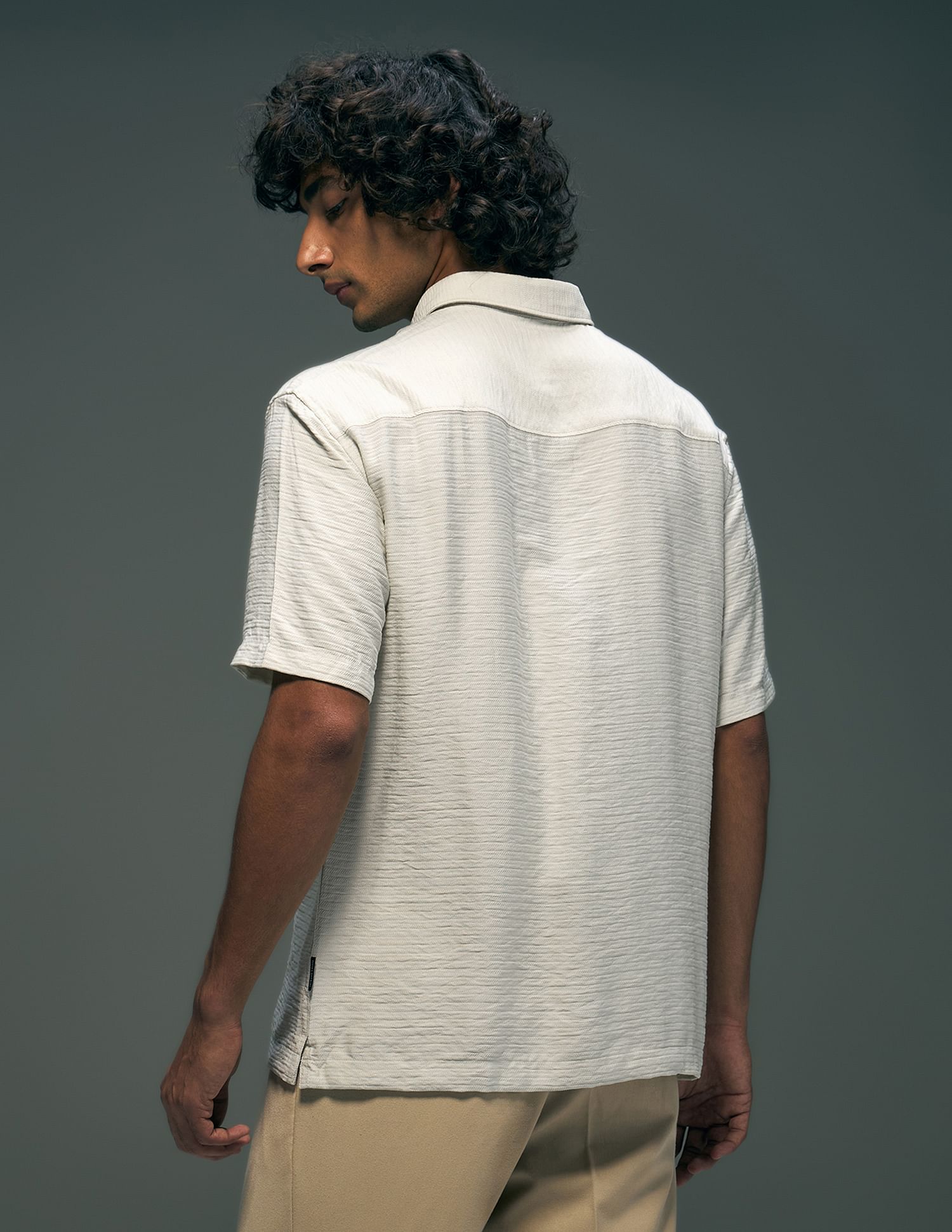 Flying Machine Textured Oversized Fit Shirt
