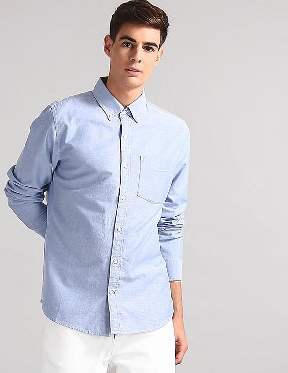 blue slim fit shirt