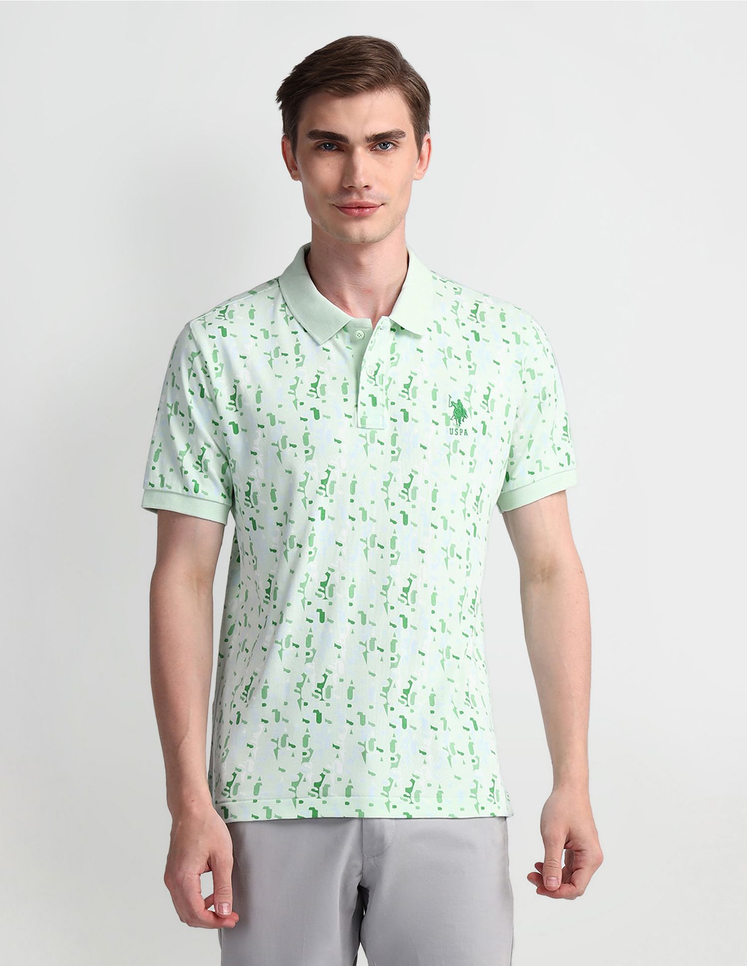 U.S. Polo Assn. Slim Fit Typography Polo Shirt