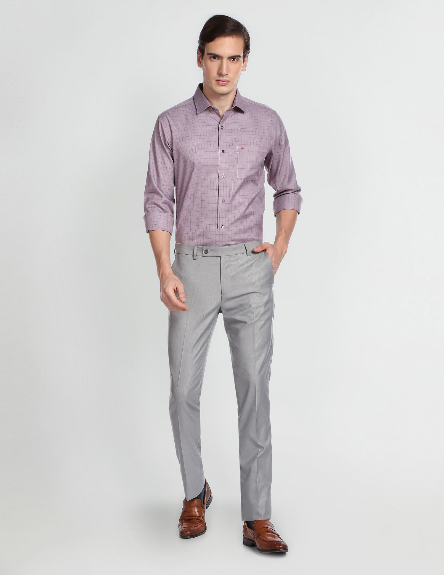 Arrow Outline Check Cotton Formal Shirt
