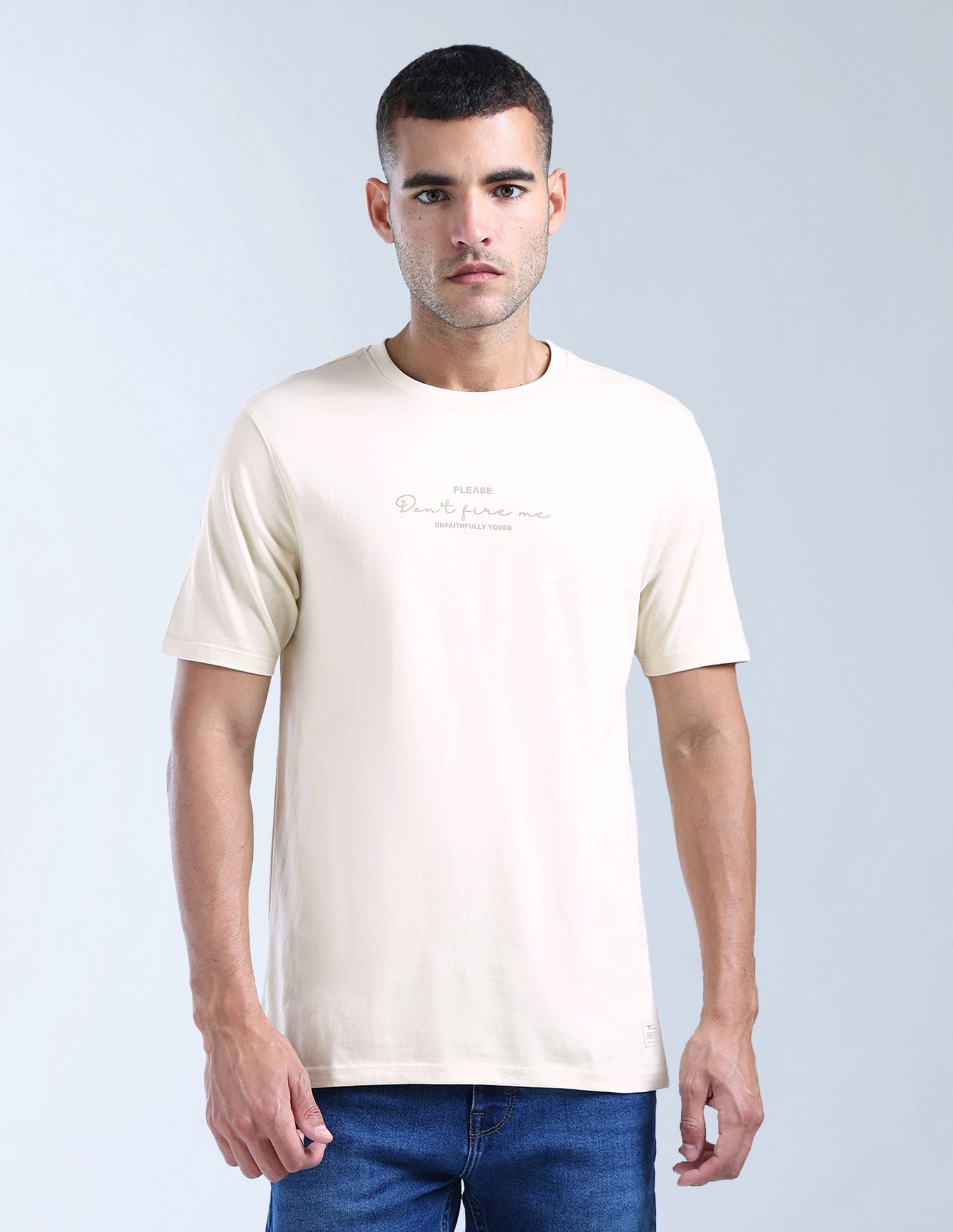 Flying Machine Brand Printed Regular Fit T-Shirt