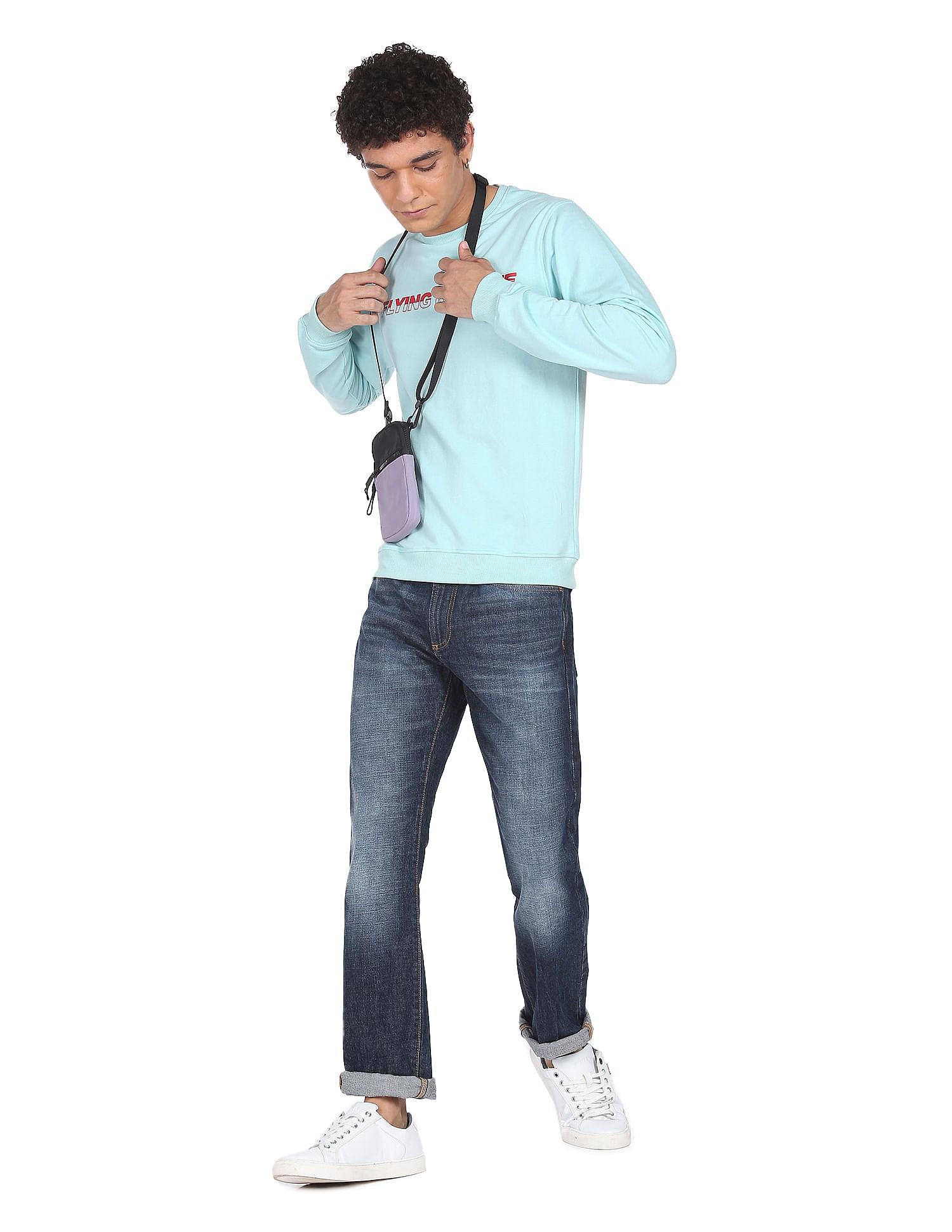 Flying Machine Crew Neck Brand Print Sweatshirt