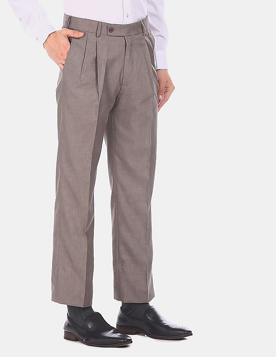 Hugo Boss Blue Pleated Casual Pants for Men Online India at Darveys.com