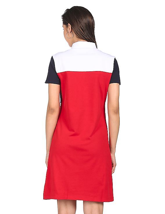 Fashion Dresses Polo Dresses Tommy Hilfiger Polo Dress red embroidered lettering casual look 