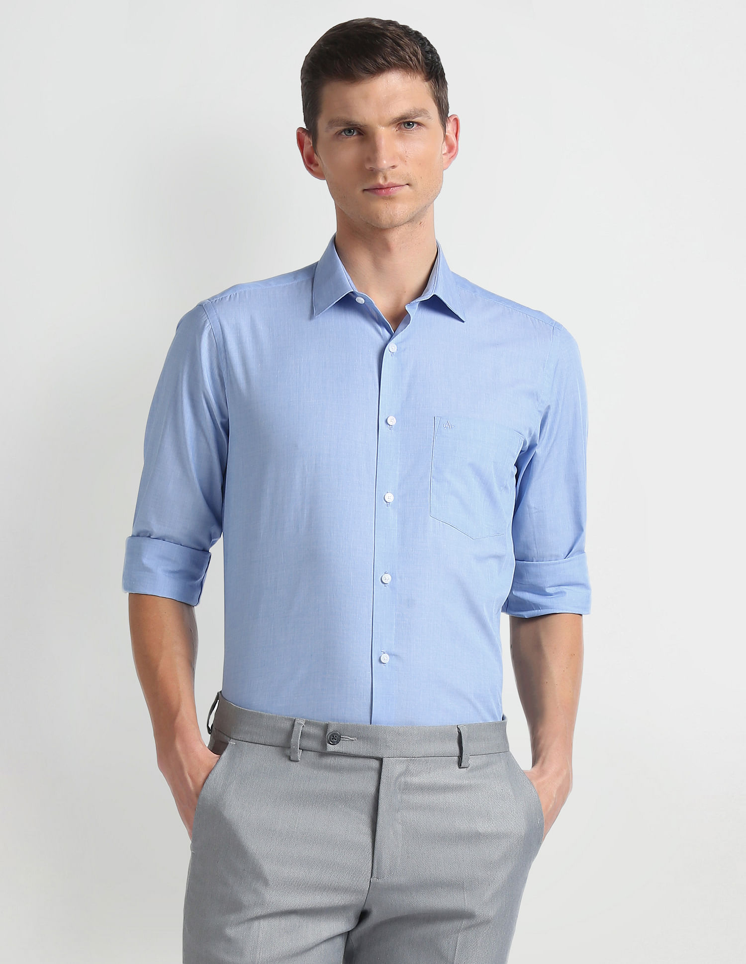 Arrow Pure Cotton Heathered Shirt