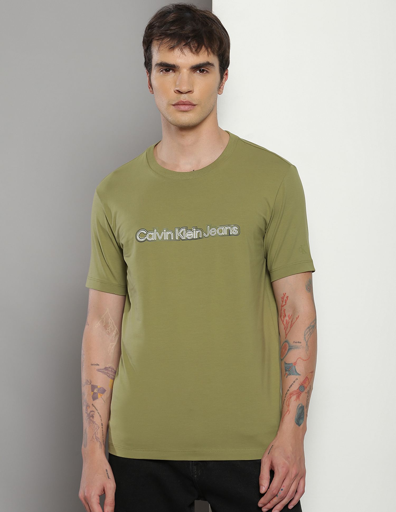 Calvin Klein Slim Fit Brand Print T-Shirt
