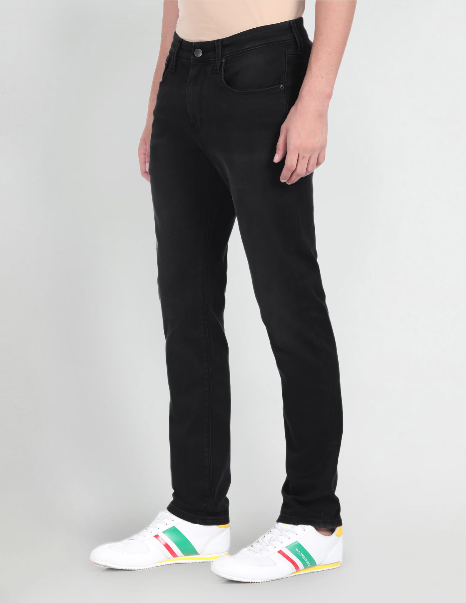 Buy Polo Denim Brandon Slim Tapered Fit Black Jeans