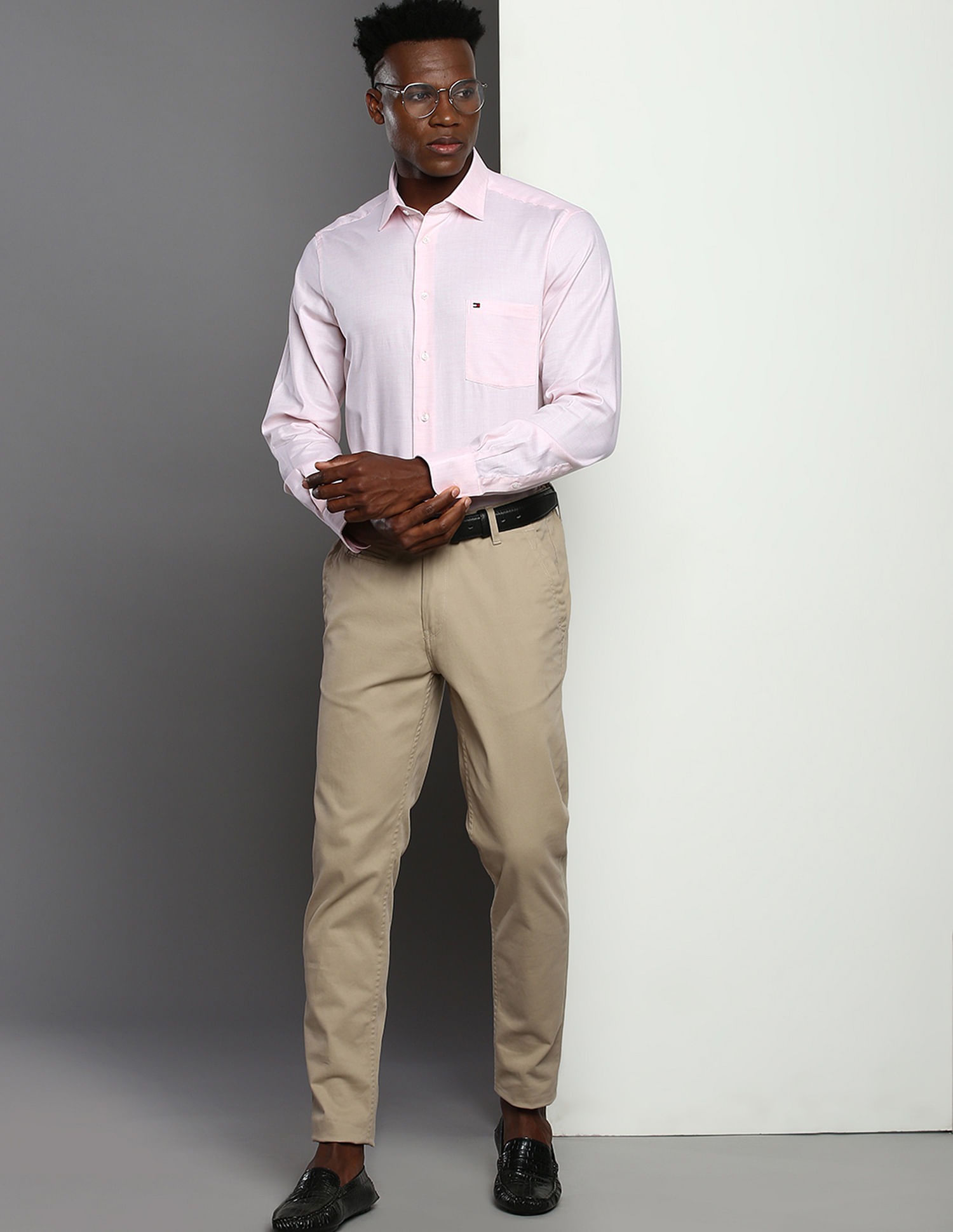 Tommy Hilfiger Solid Dobby Cotton Shirt