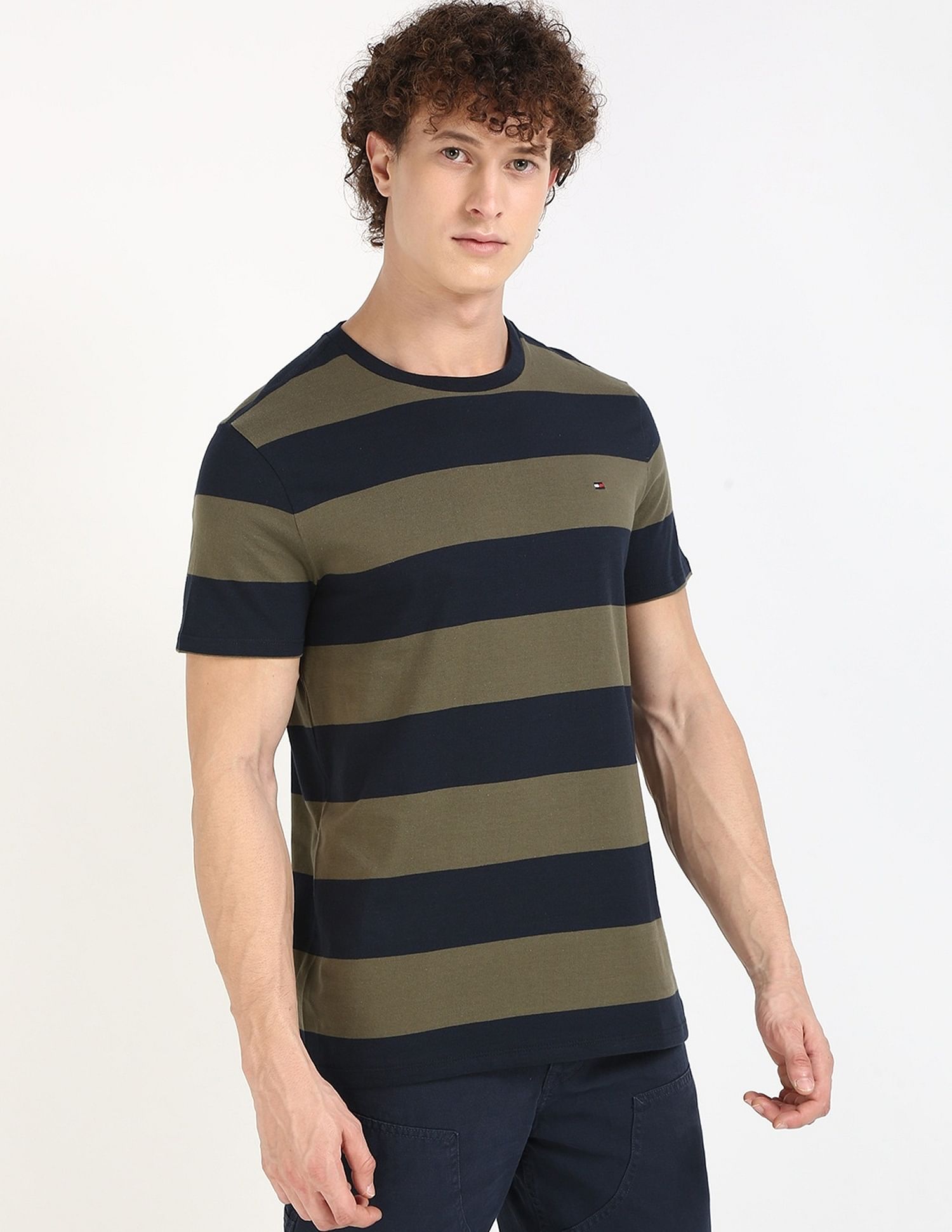 Tommy Hilfiger Striped Regular-Fit Cotton T-Shirt