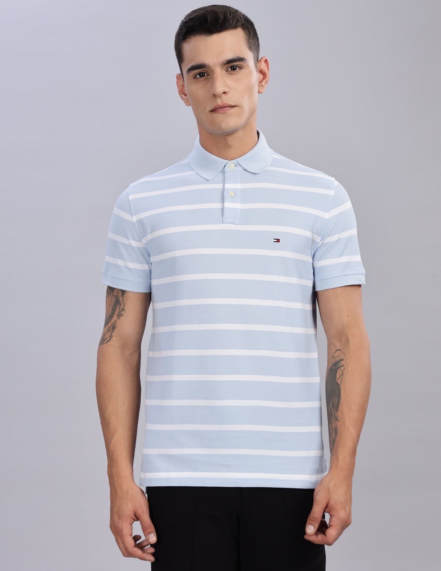 Tommy Hilfiger Striped Regular-Fit Cotton Polo Shirts