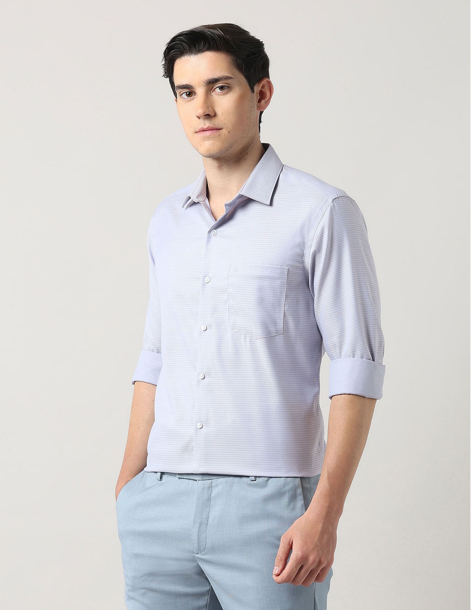 Arrow Textured Cotton Autopress Shirt