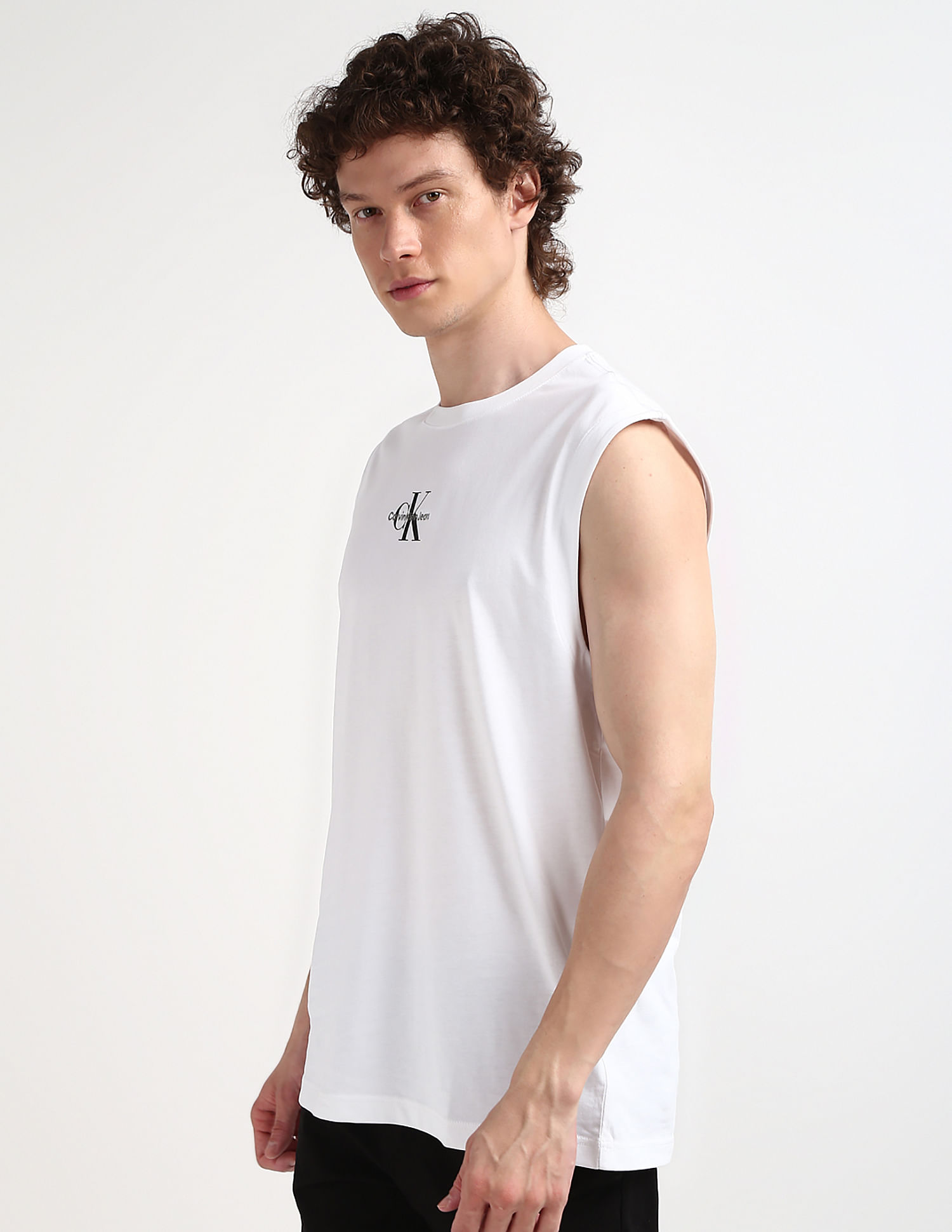 Buy Calvin Klein Mono Logo Sleeveless T-Shirt - NNNOW.com