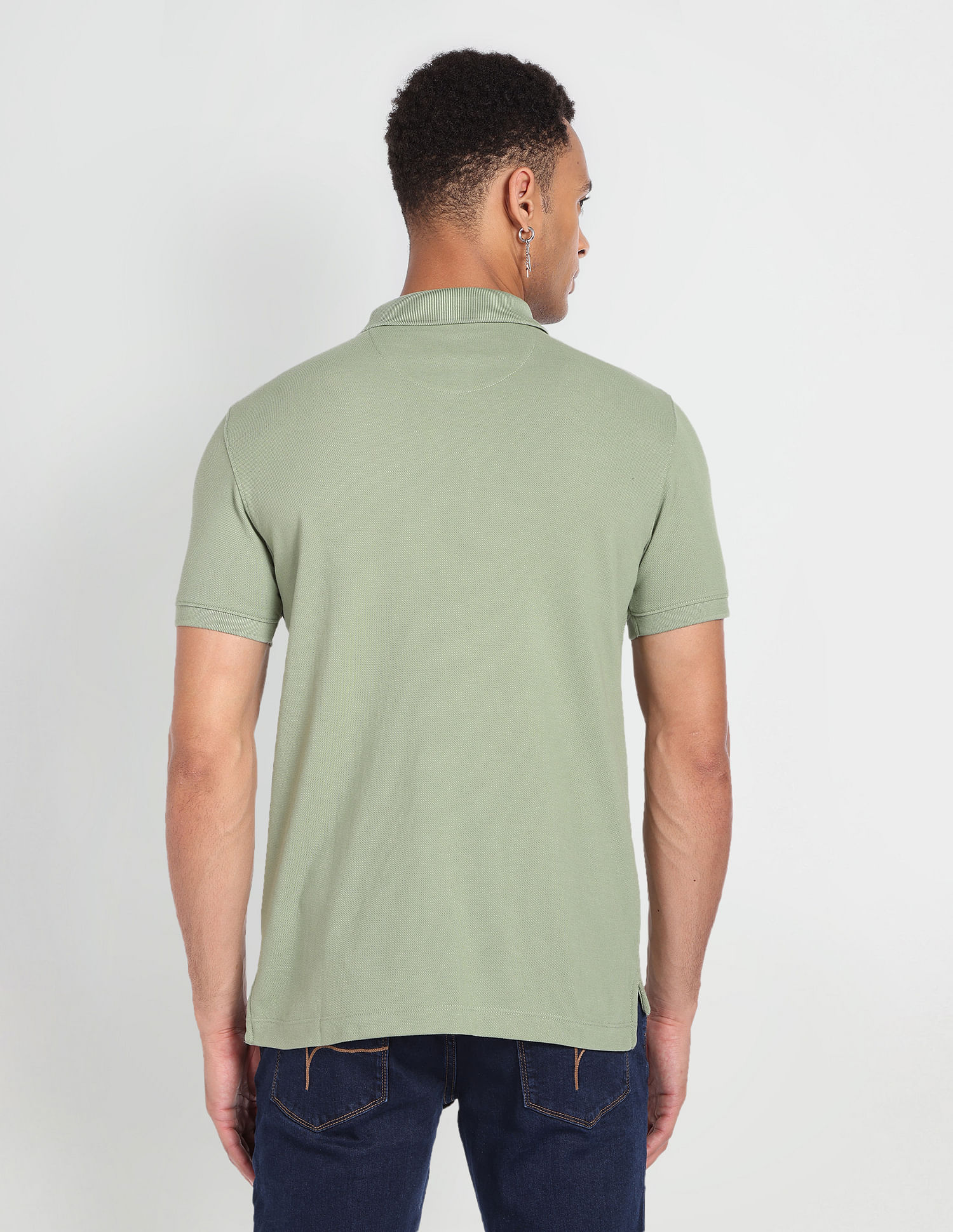 Flying Machine Short Sleeve Solid Polo Shirt