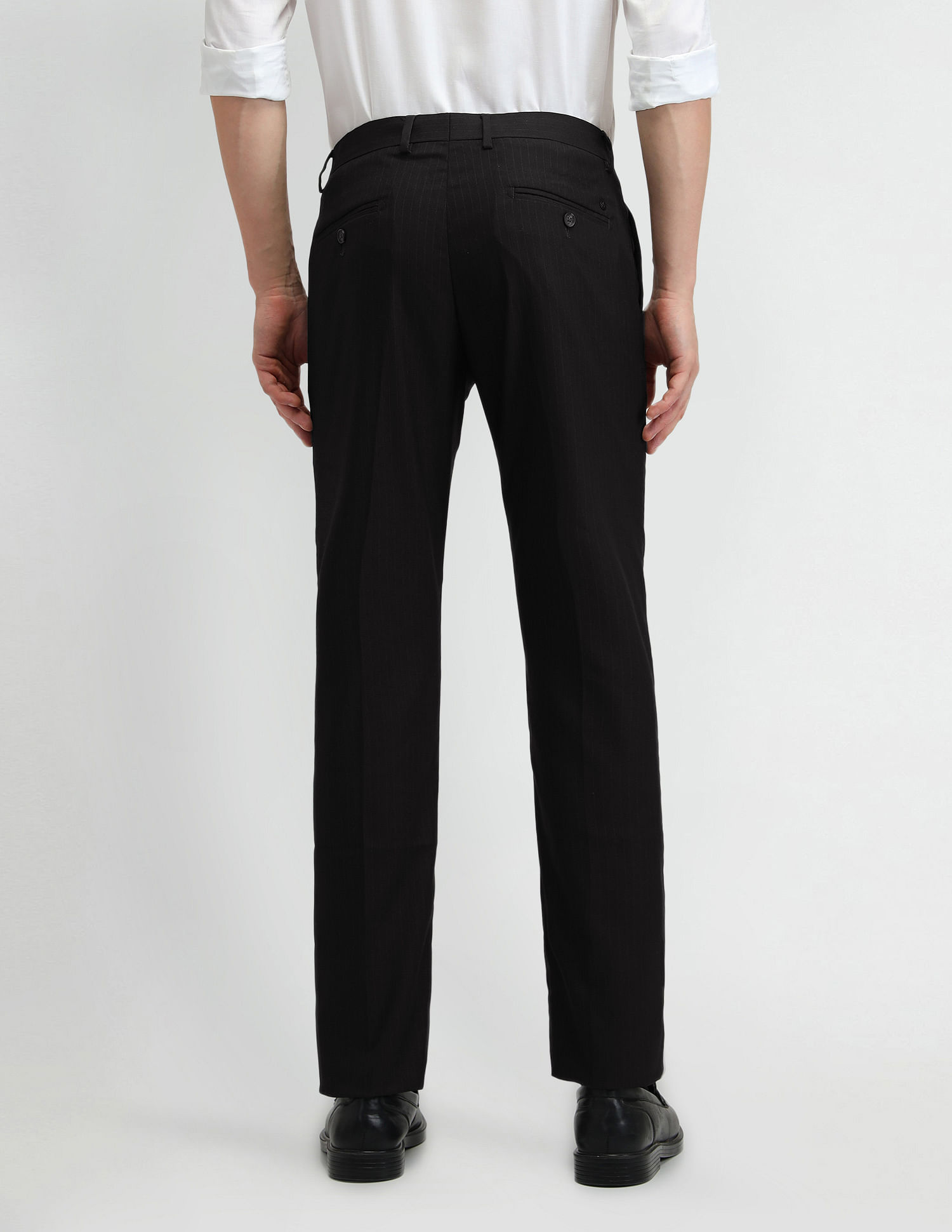 Arrow Mid Rise Vertical Stripe Trousers