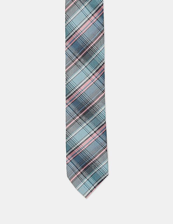 Arrow Newyork Men Blue Woven Check Tie