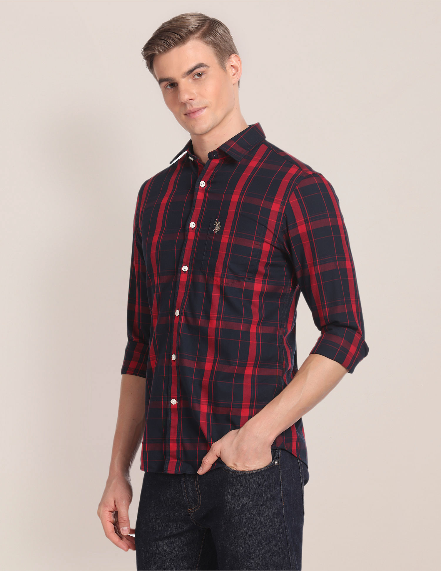 U.S. Polo Assn. Patterned Twill Tartan Check Shirt